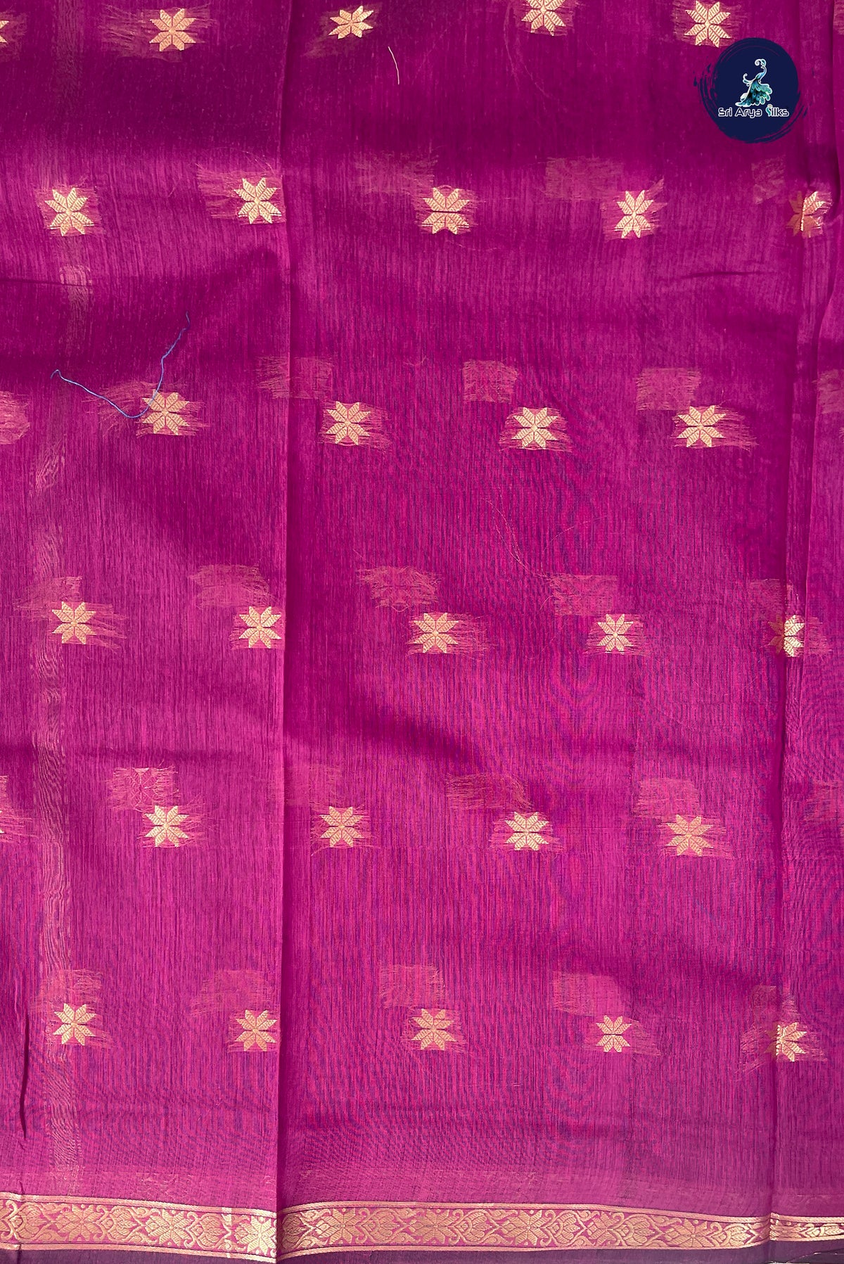 Blue Maheswari Silk Cotton Sarees With Zari Buttas Pattern