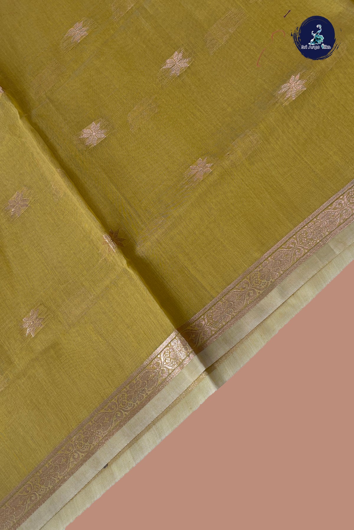 Chikku Shade Maheswari Silk Cotton Sarees With Zari Buttas Pattern