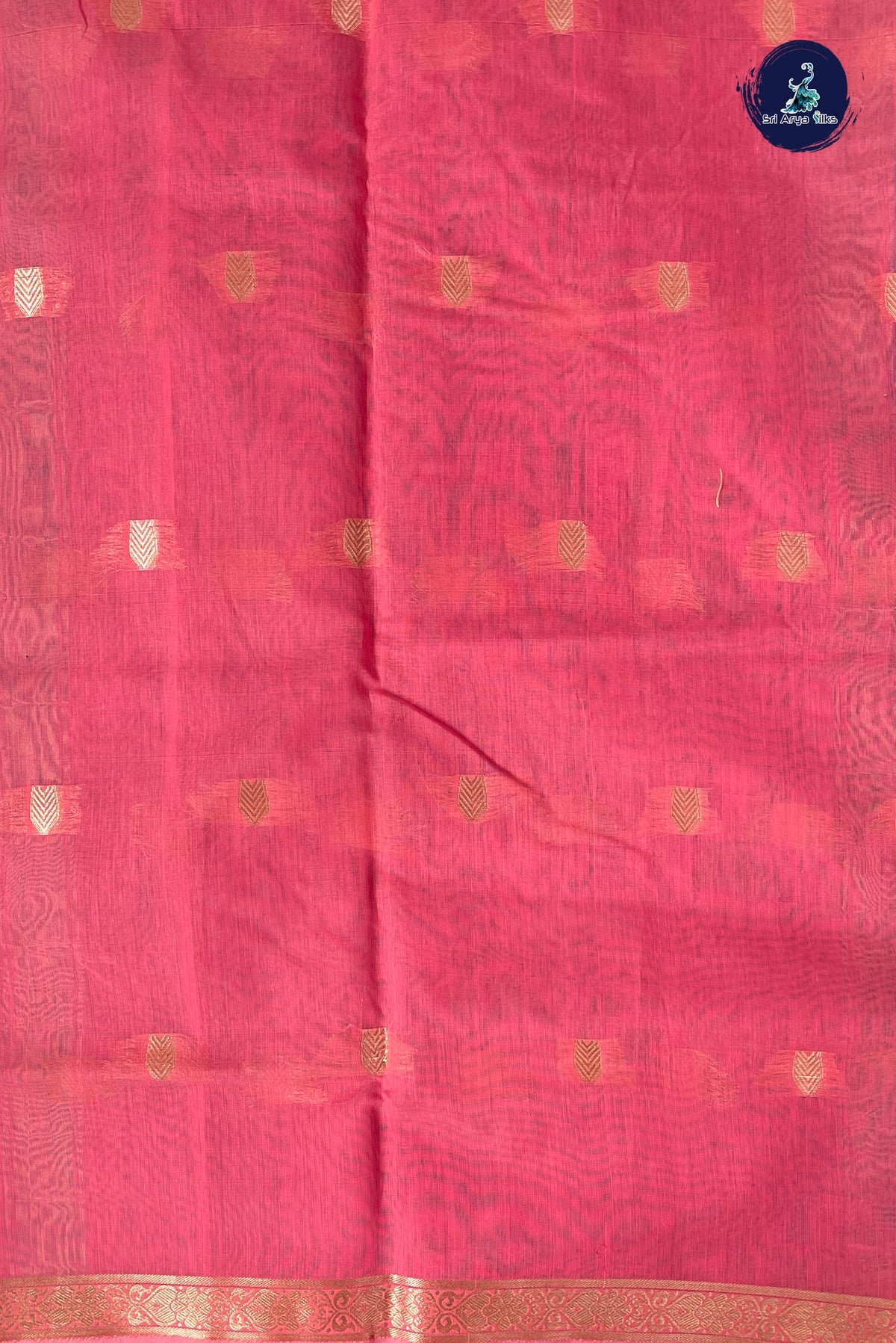 Light Blue Maheswari Silk Cotton Sarees With Zari Buttas Pattern