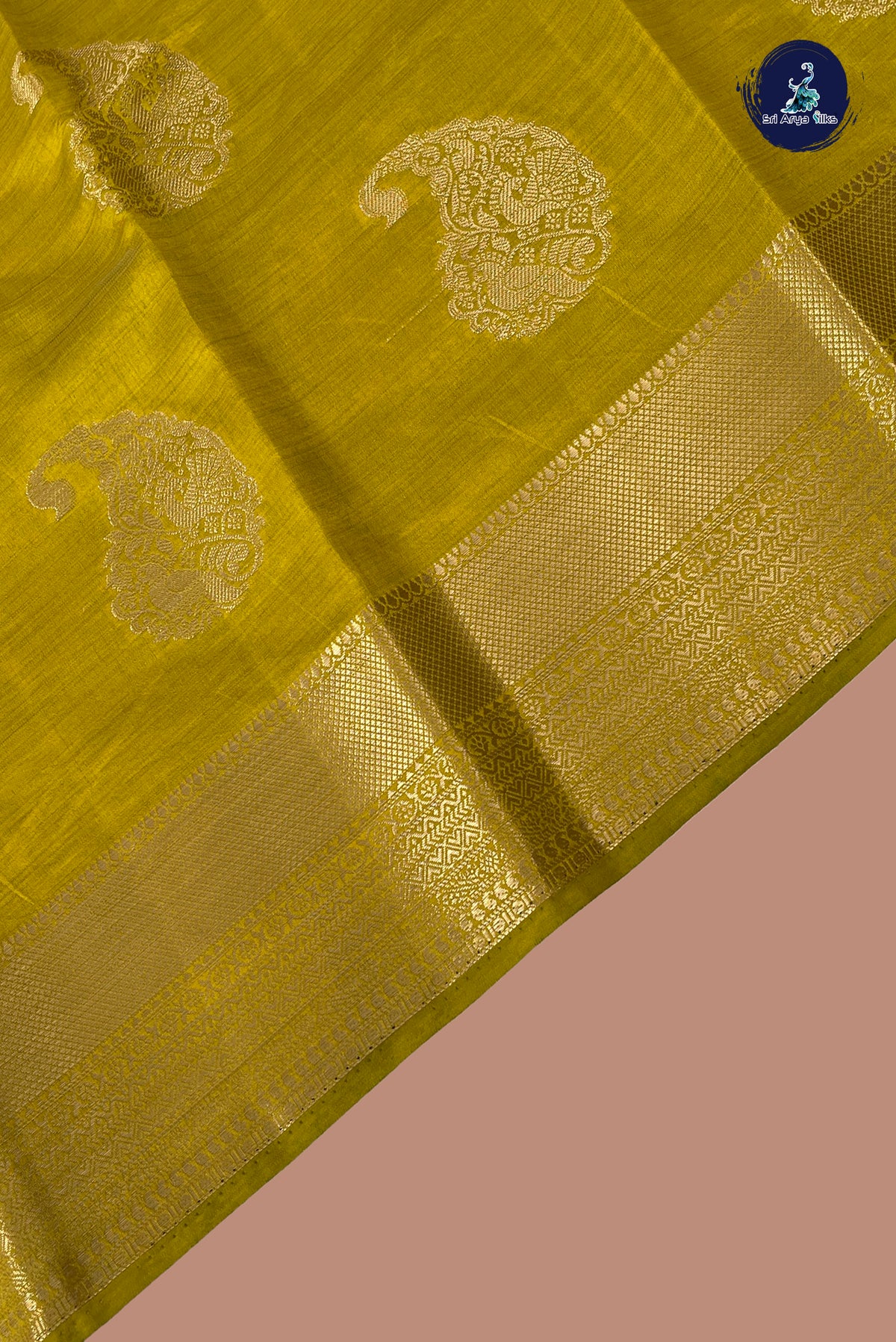 Yellow Semi Tussar Saree With Zari Buttas Pattern