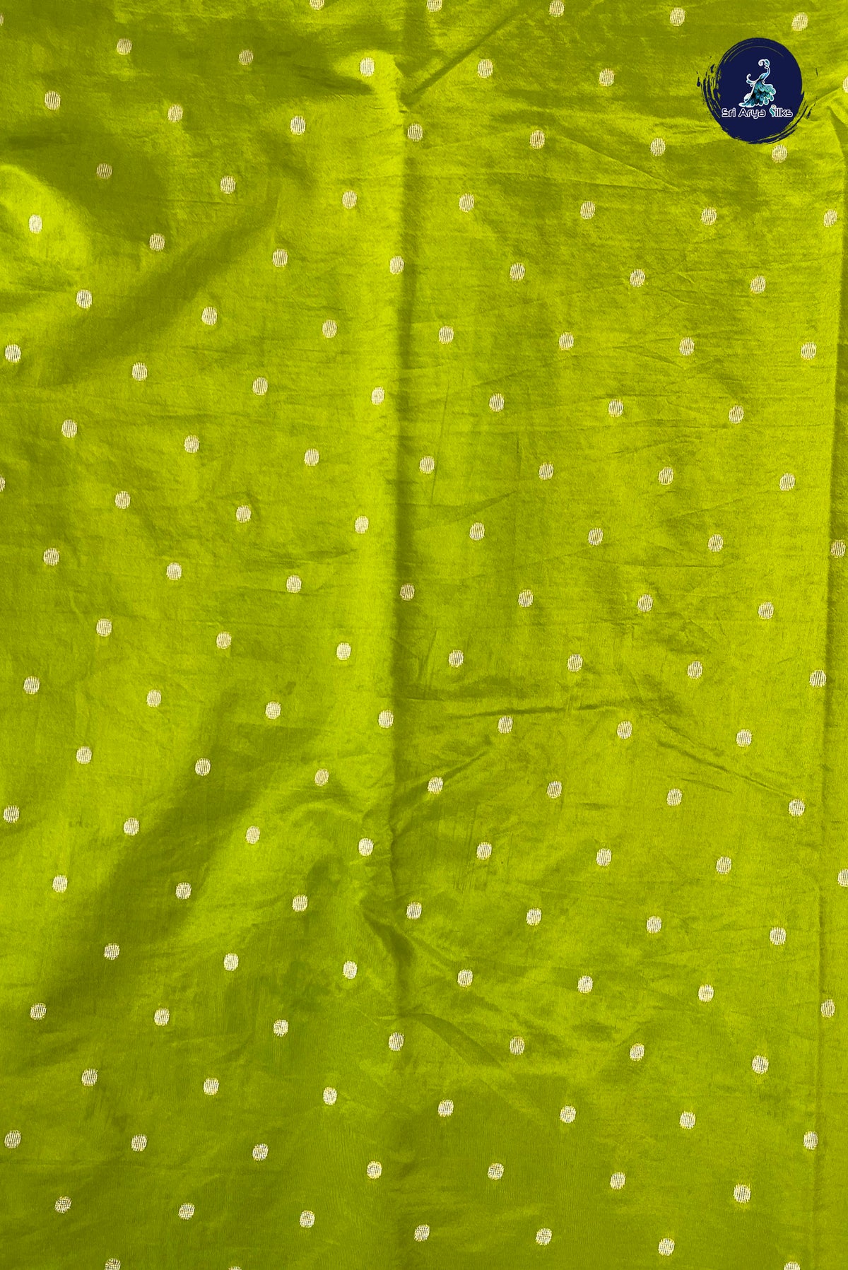 Lime Green Semi Banarasi Saree With Zari Checked Pattern