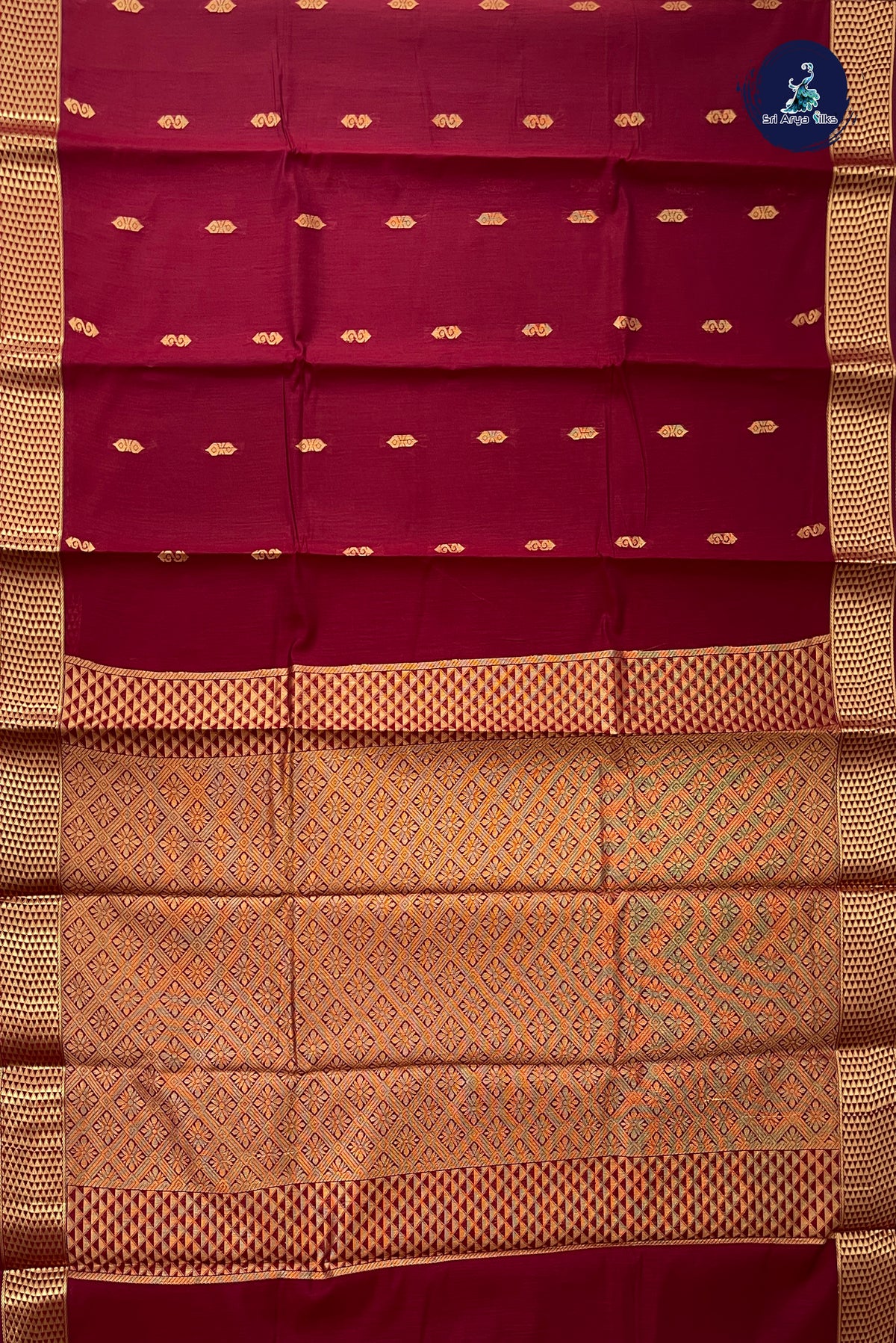 Arakku Budget Semi Silk Cotton Saree With Zari Buttas Pattern