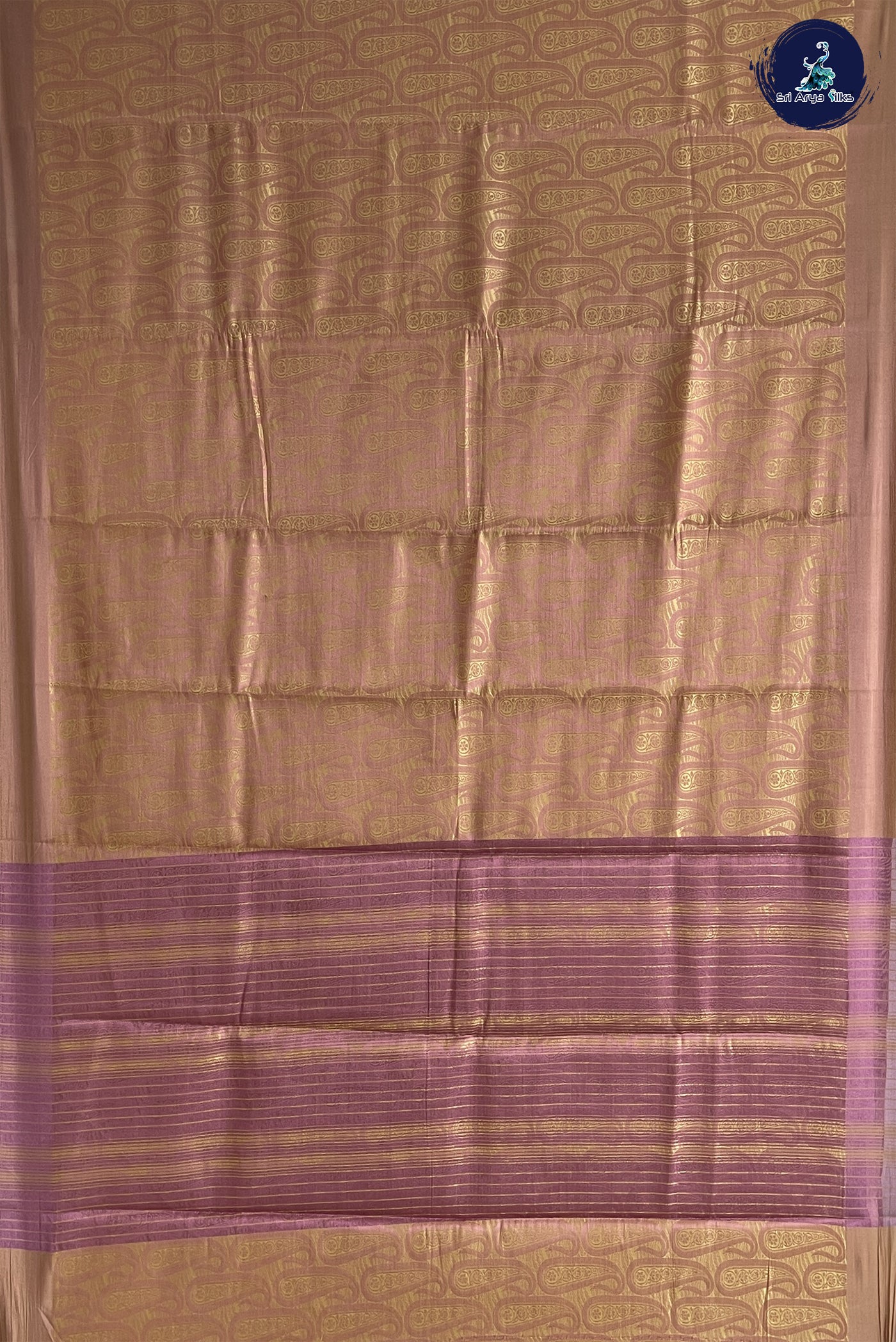Light Yellow and Pink Semi Tussar Saree