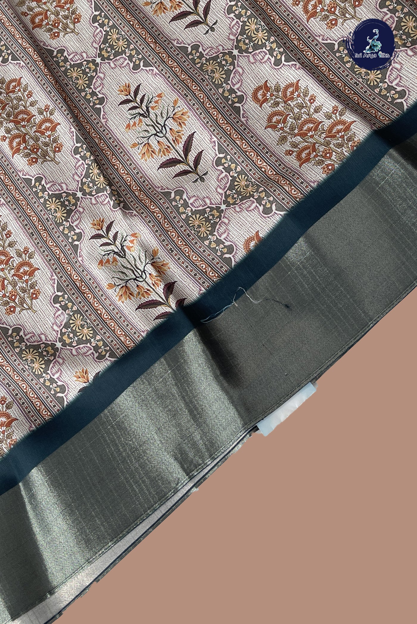 Ivory Function Wear Saree With Abstract Print Pattern