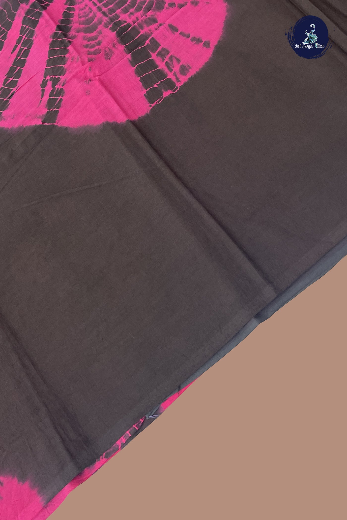 Brown Cotton Saree With Printed Pattern