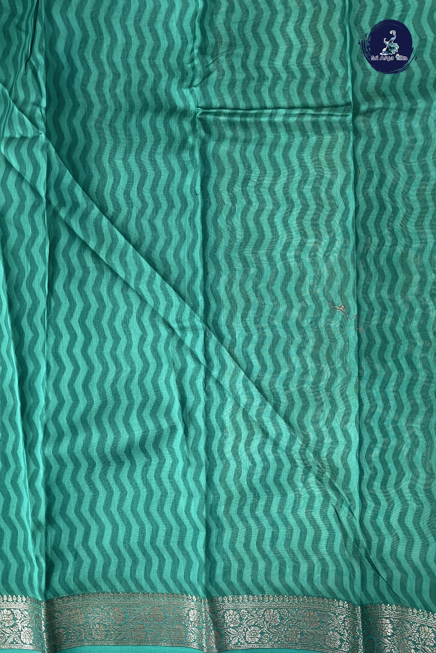 Chikku Shade Chanderi Silk Cotton Saree With Ajrakh Print Pattern