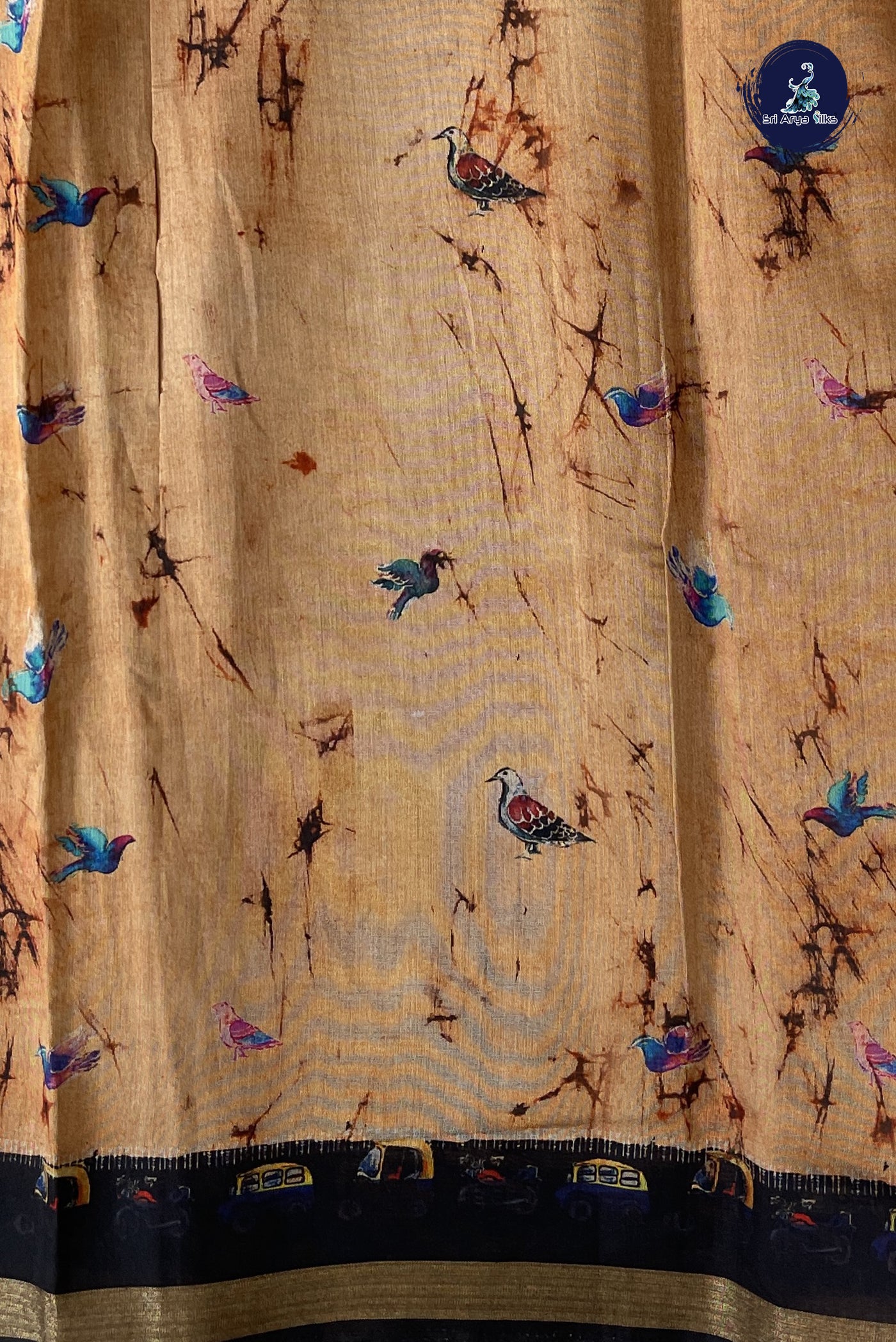 Multi Color Chanderi Semi Silk Cotton Saree with Printed Pattern