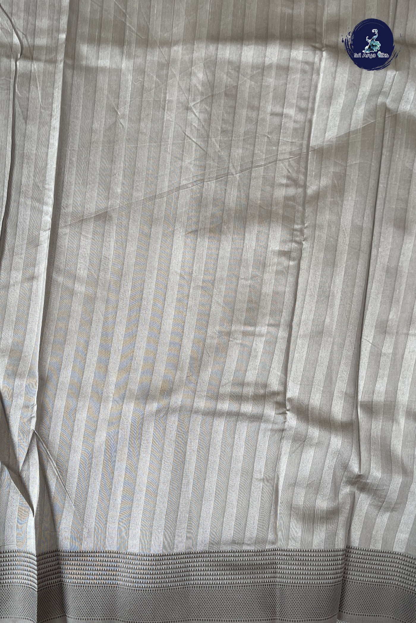 Grey Semi Tussar Saree With Embossed Pattern