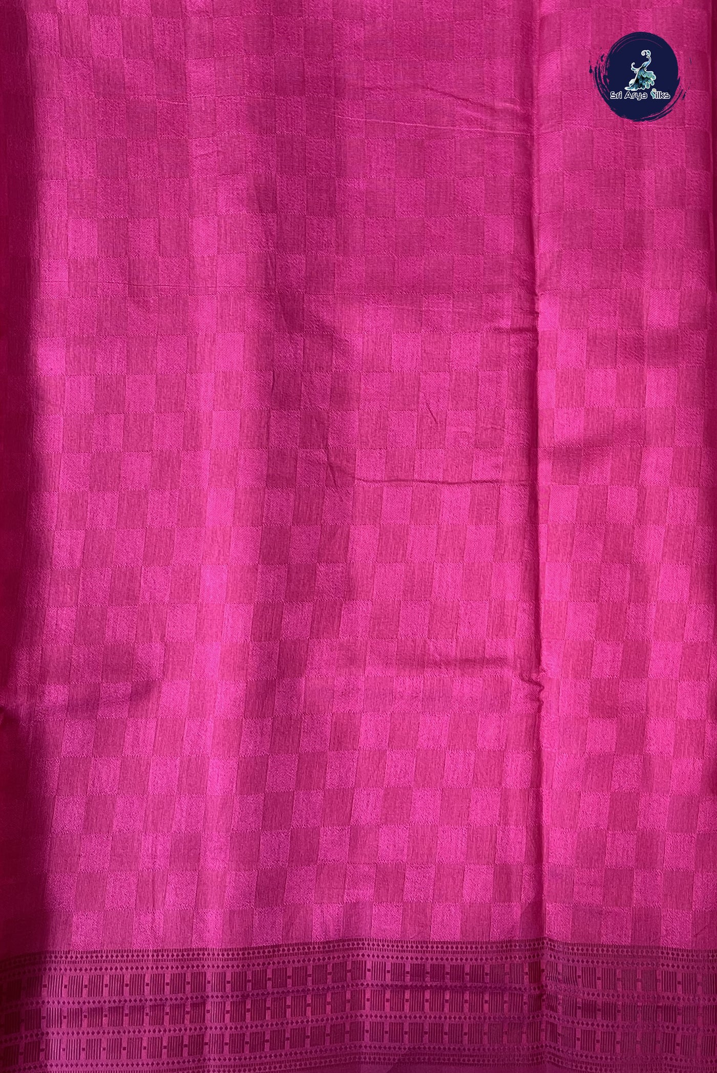 Red Semi Tussar Saree With Embossed Pattern