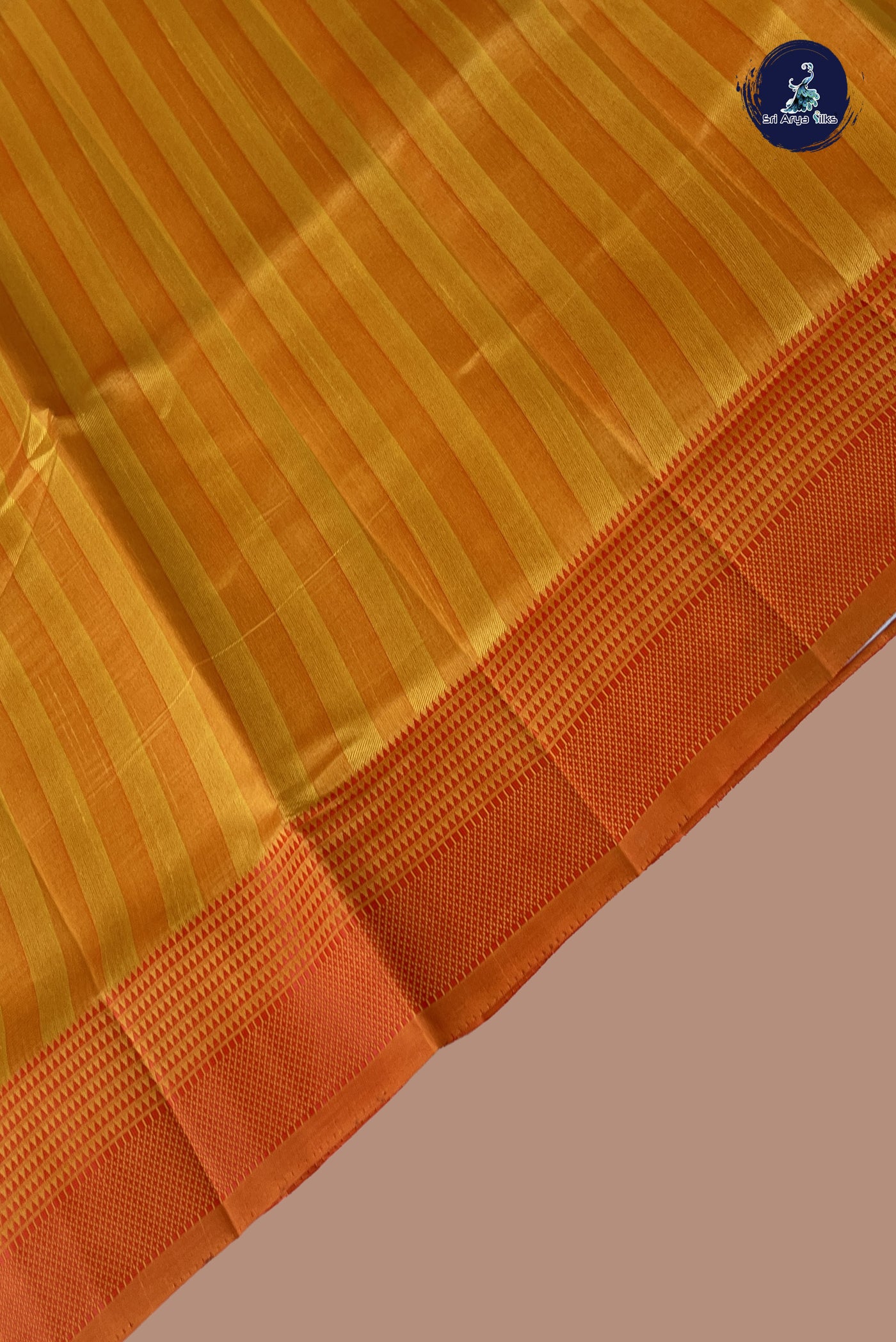 Yellow Semi Tussar Saree With Embossed Pattern
