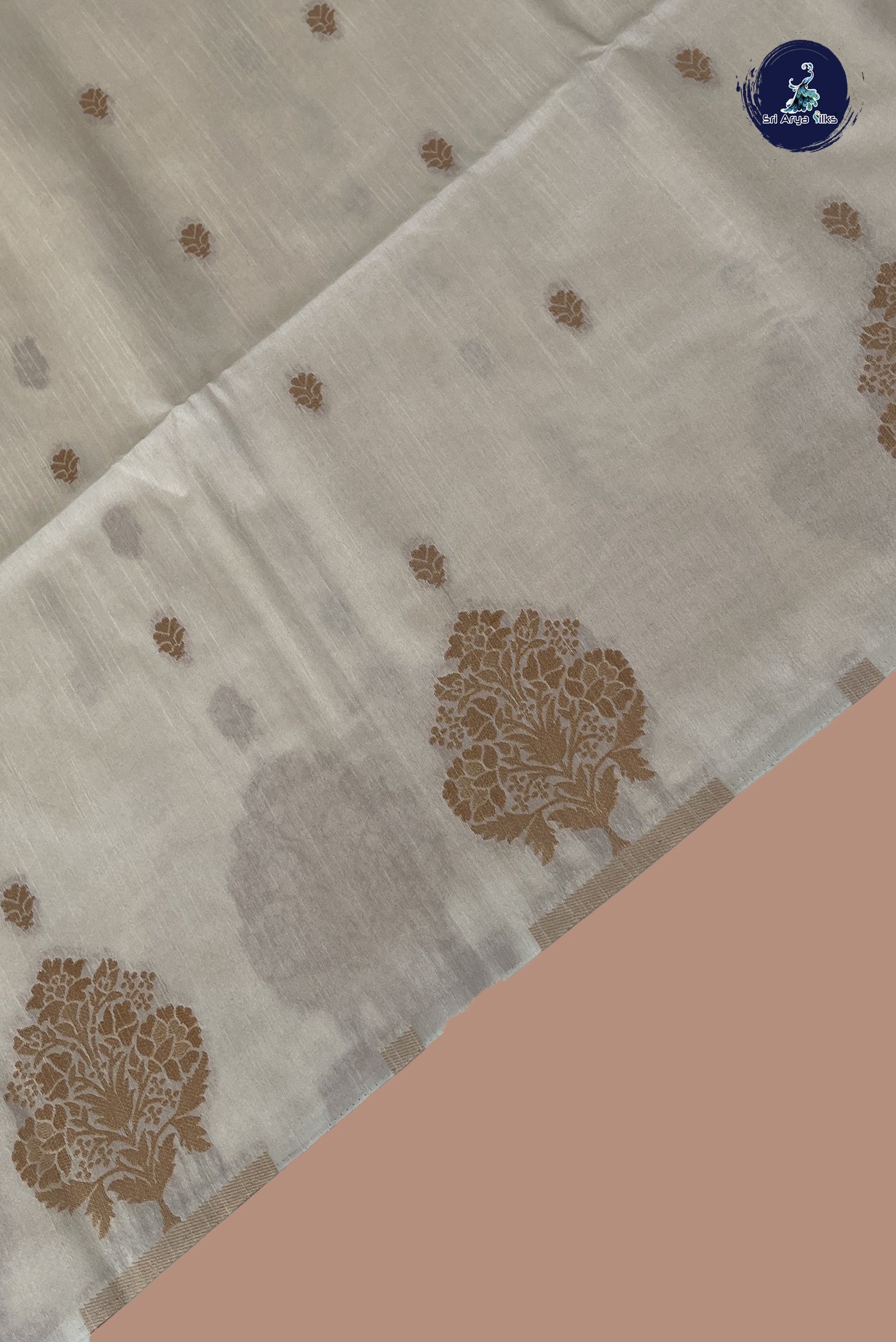 Off White Semi Silk Saree With Zari Buttas Pattern