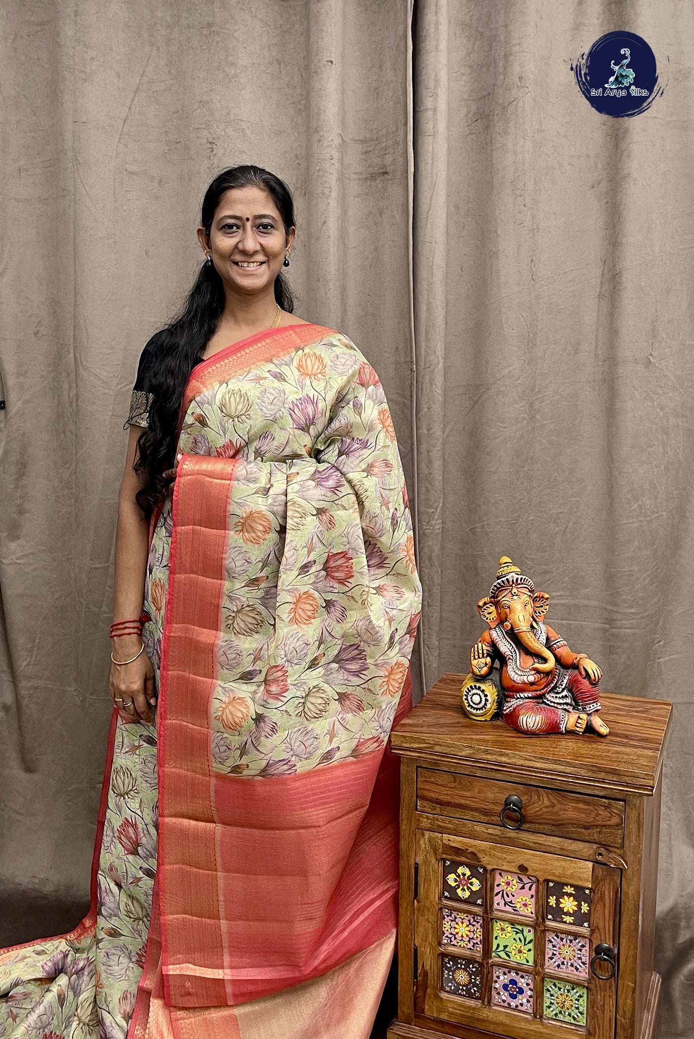 Pastel Shade Tissue Banarasi Saree