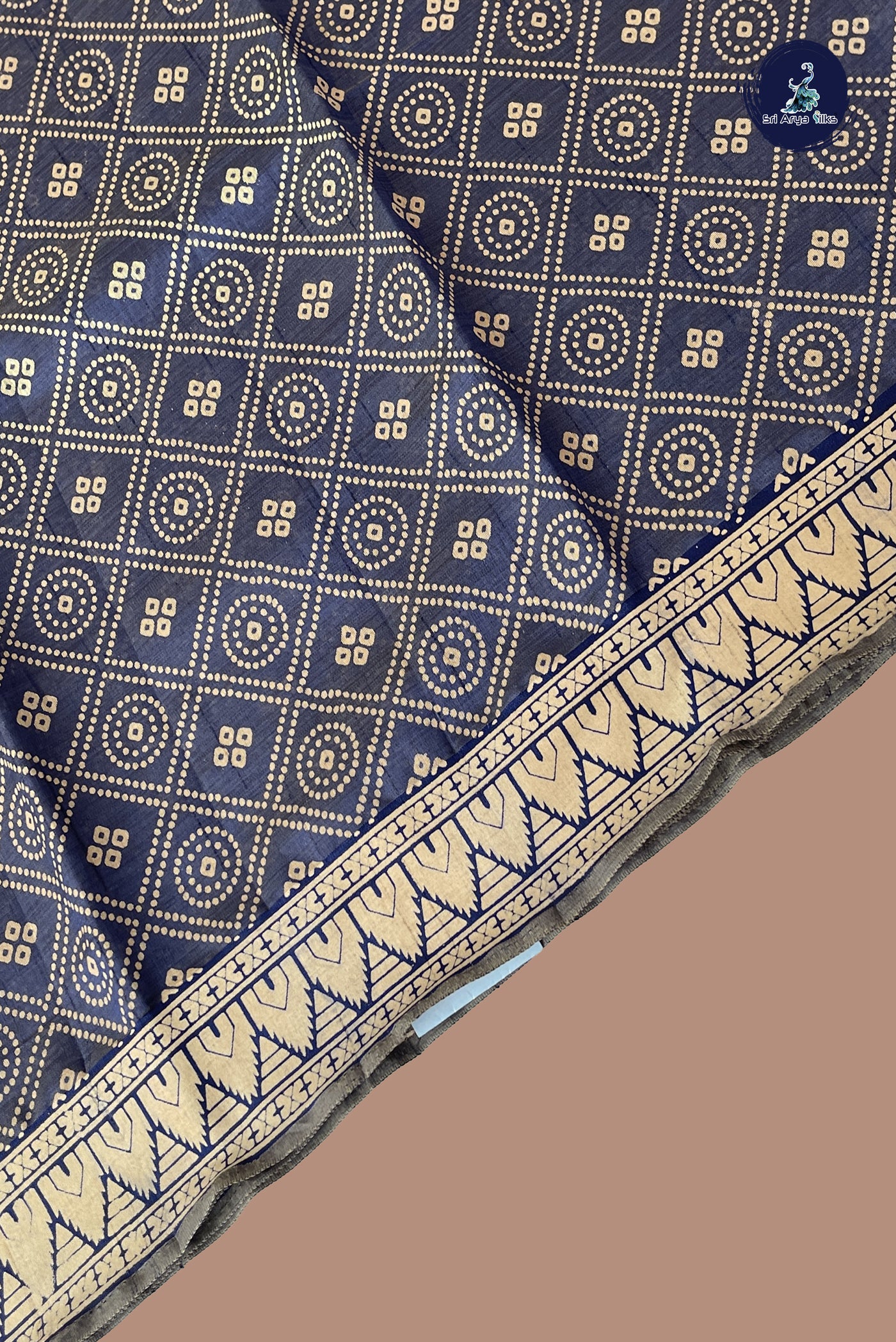 Blue Semi Tussar Saree With Printed Pattern