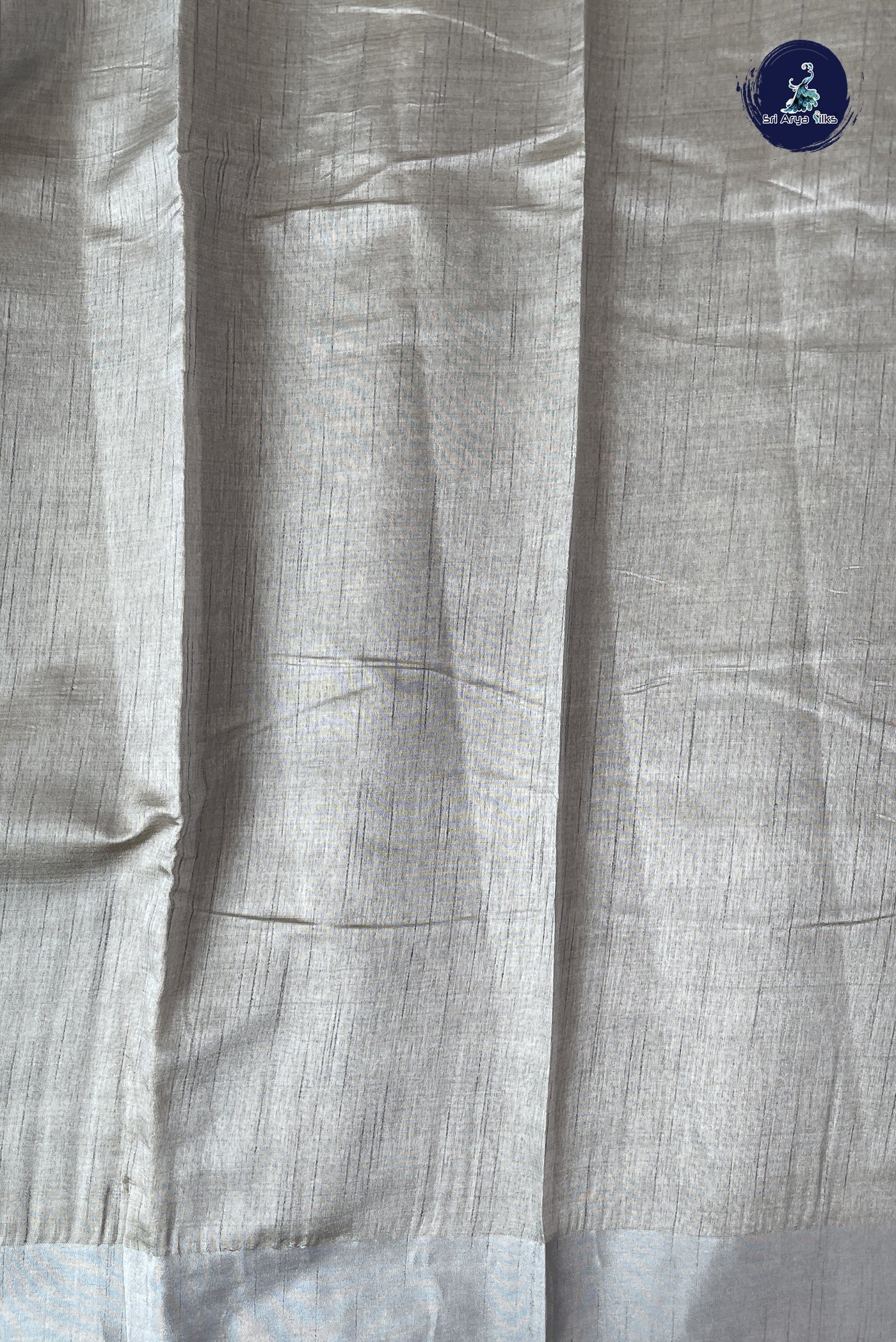 Grey Semi Tussar Saree With Printed Pattern