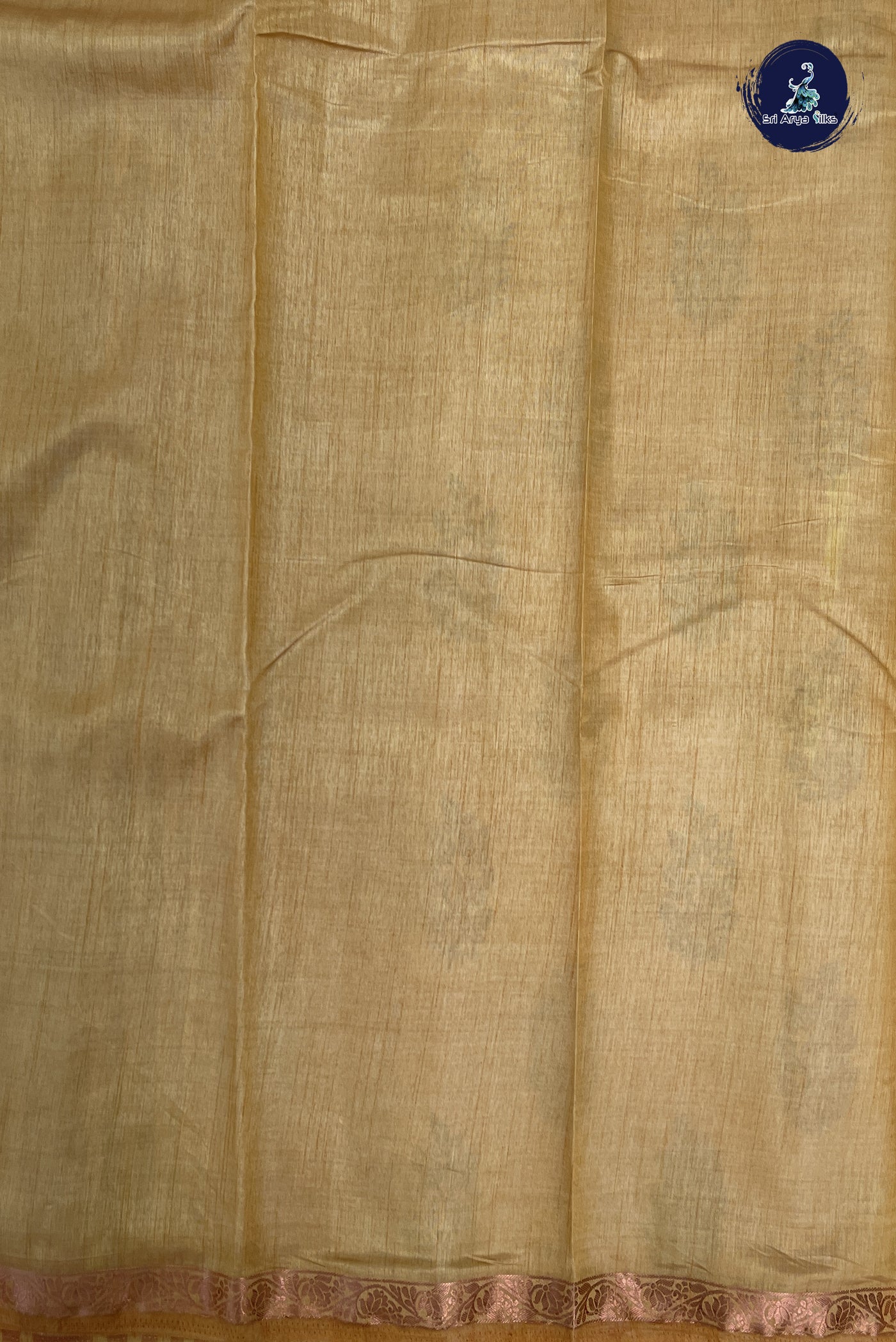 Beige Semi Tussar Saree With Printed Pattern