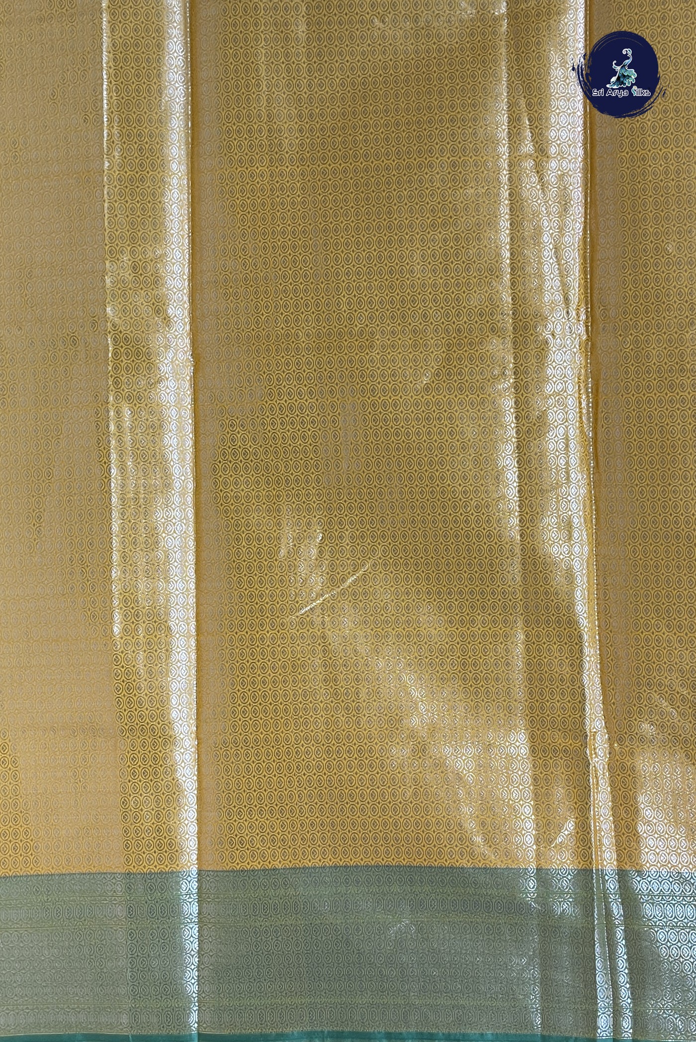 Turmeric Yellow Semi Banarasi Saree With Zari Woven Pattern
