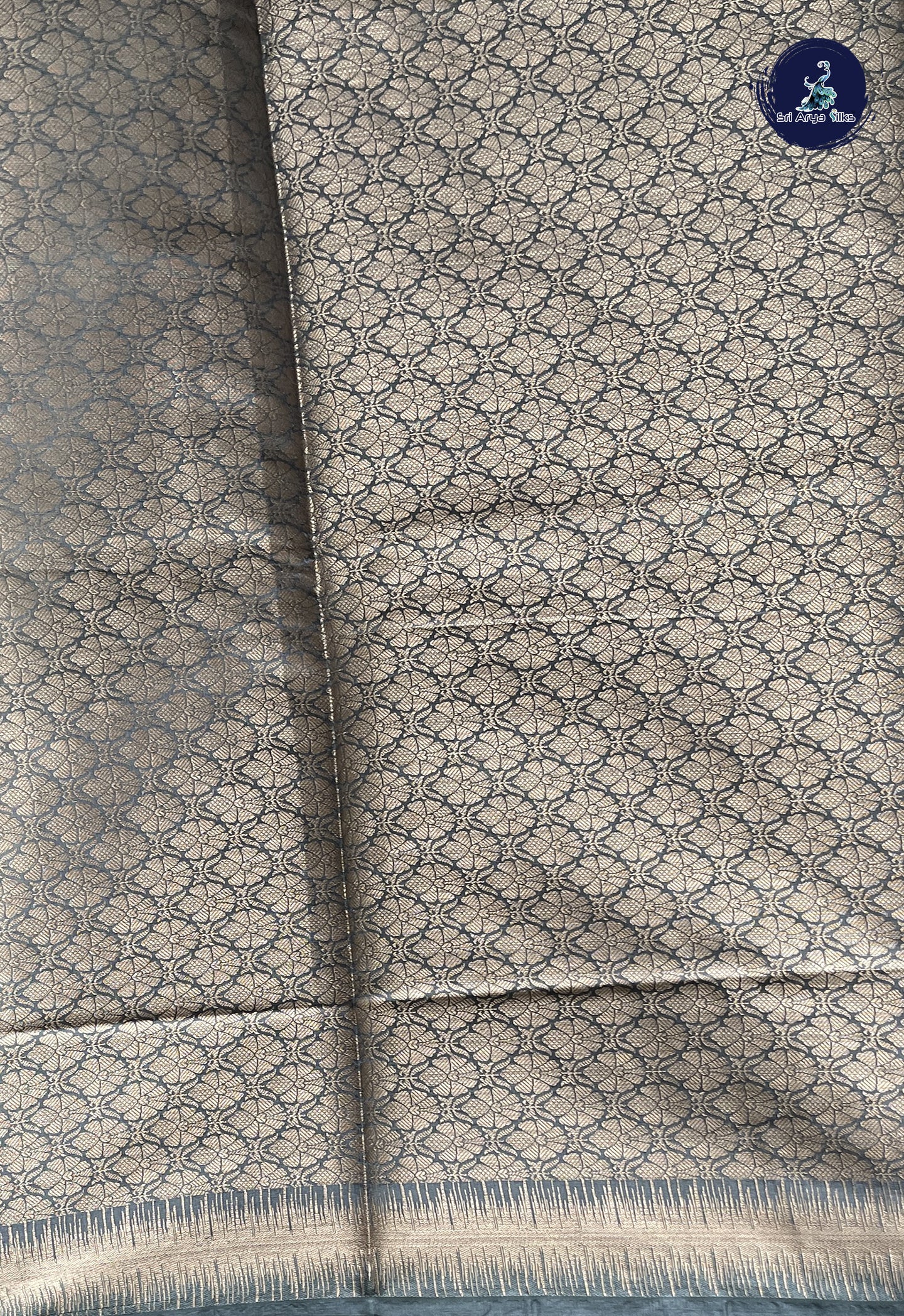 Grey Semi Raw Silk Saree With Zari Woven Pattern
