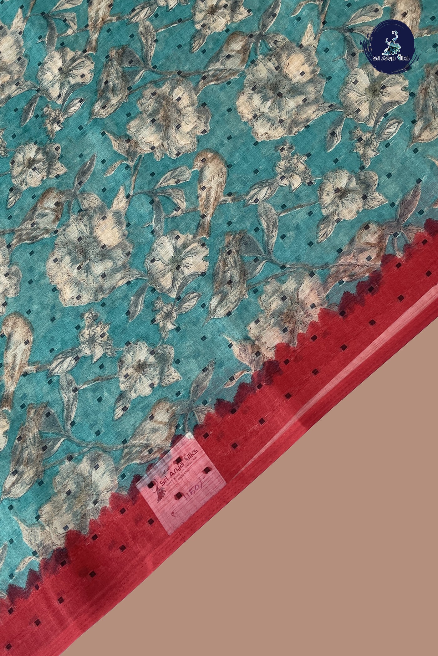 Blue Chiffon Saree With Printed Pattern