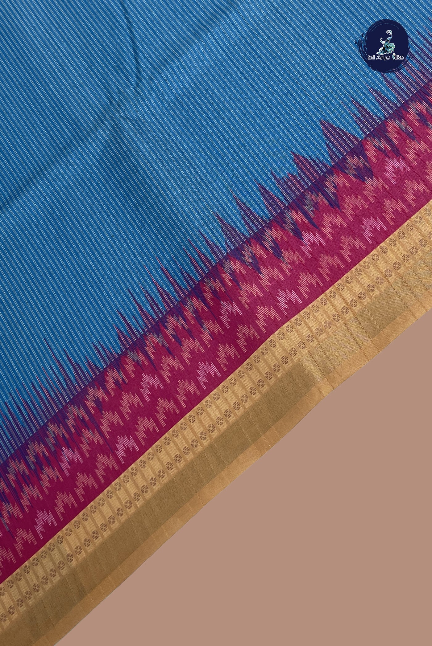 Blue Semi Tussar Saree With Printed Pattern