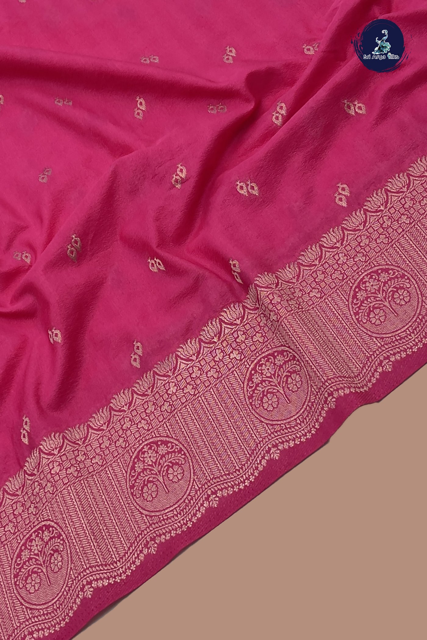 Pink Georgette Banarasi Saree With Zari Buttas Pattern