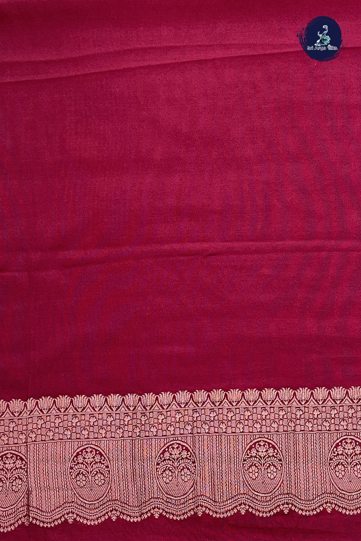 Dark Pink Georgette Banarasi Saree With Zari Buttas Pattern
