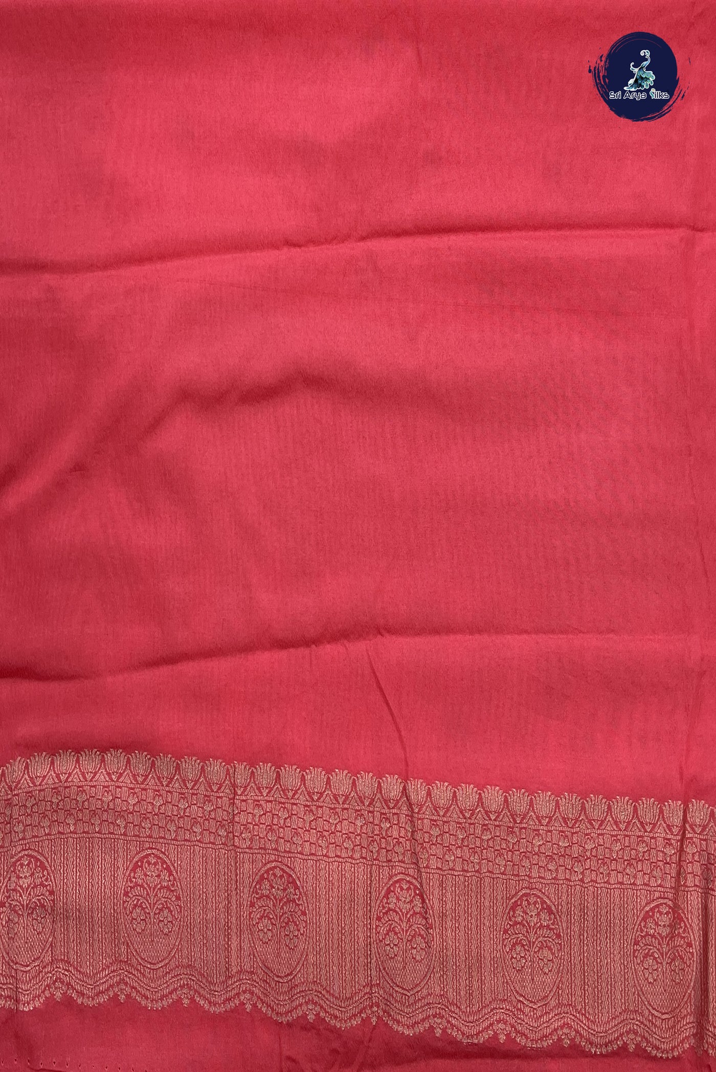 Pinkish Orange Georgette Banarasi Saree With Zari Buttas Pattern