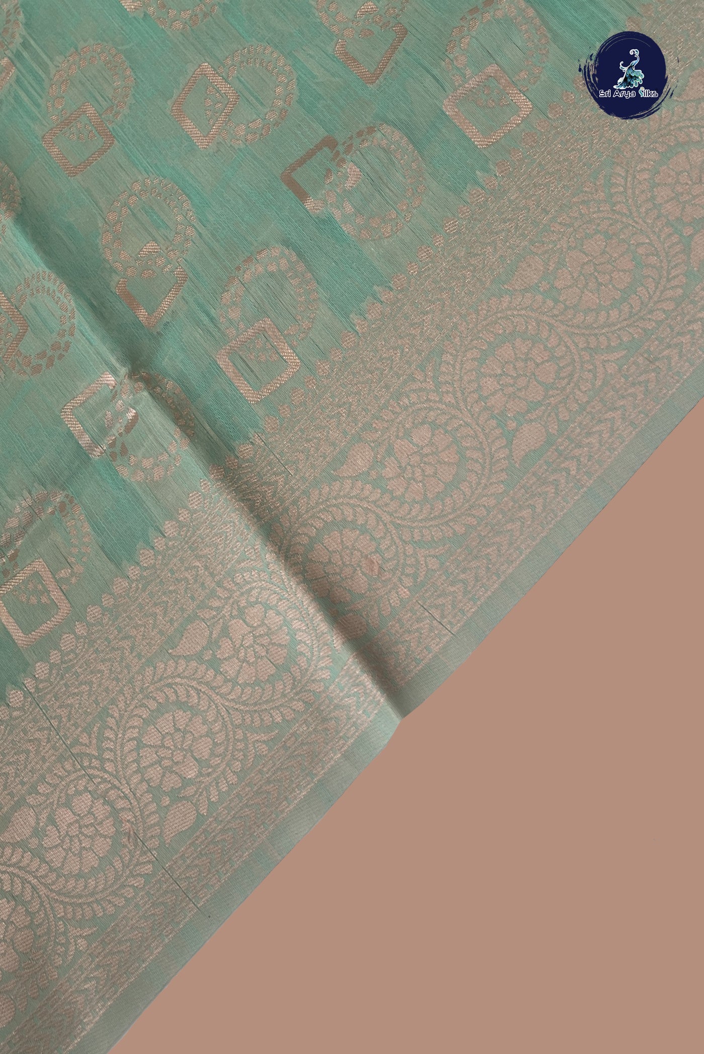 Sea Green Art Silk Saree With Jamdani Work Pattern