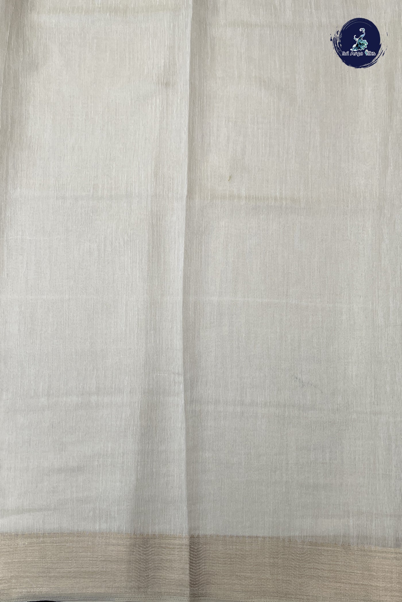 Beige Linen Saree With Stone Work Pattern