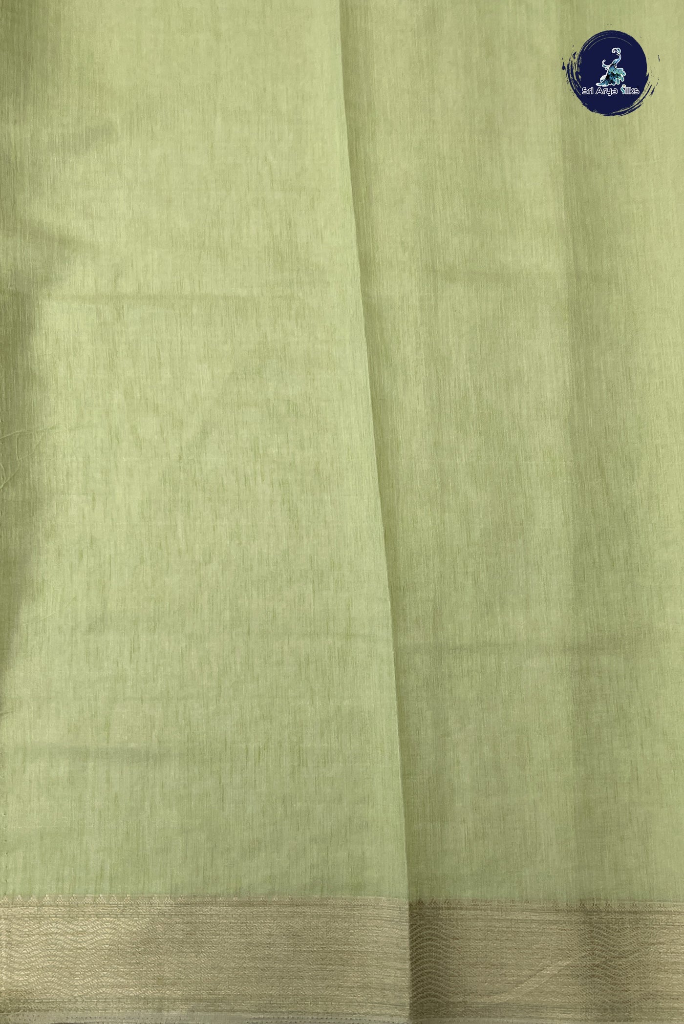 Pista Green Linen Saree With Stone Work Pattern