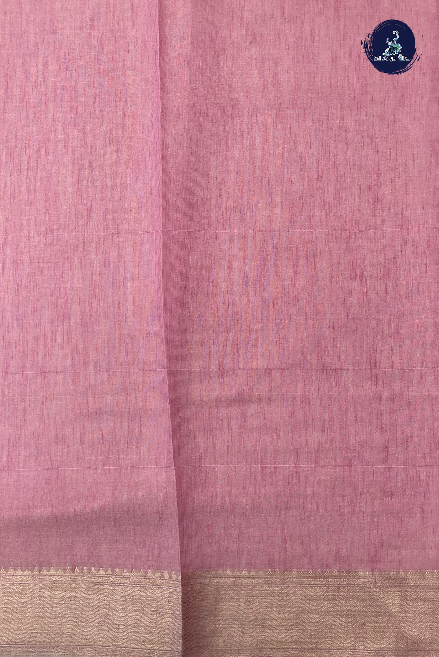 Lotus Pink Linen Saree With Stone Work Pattern