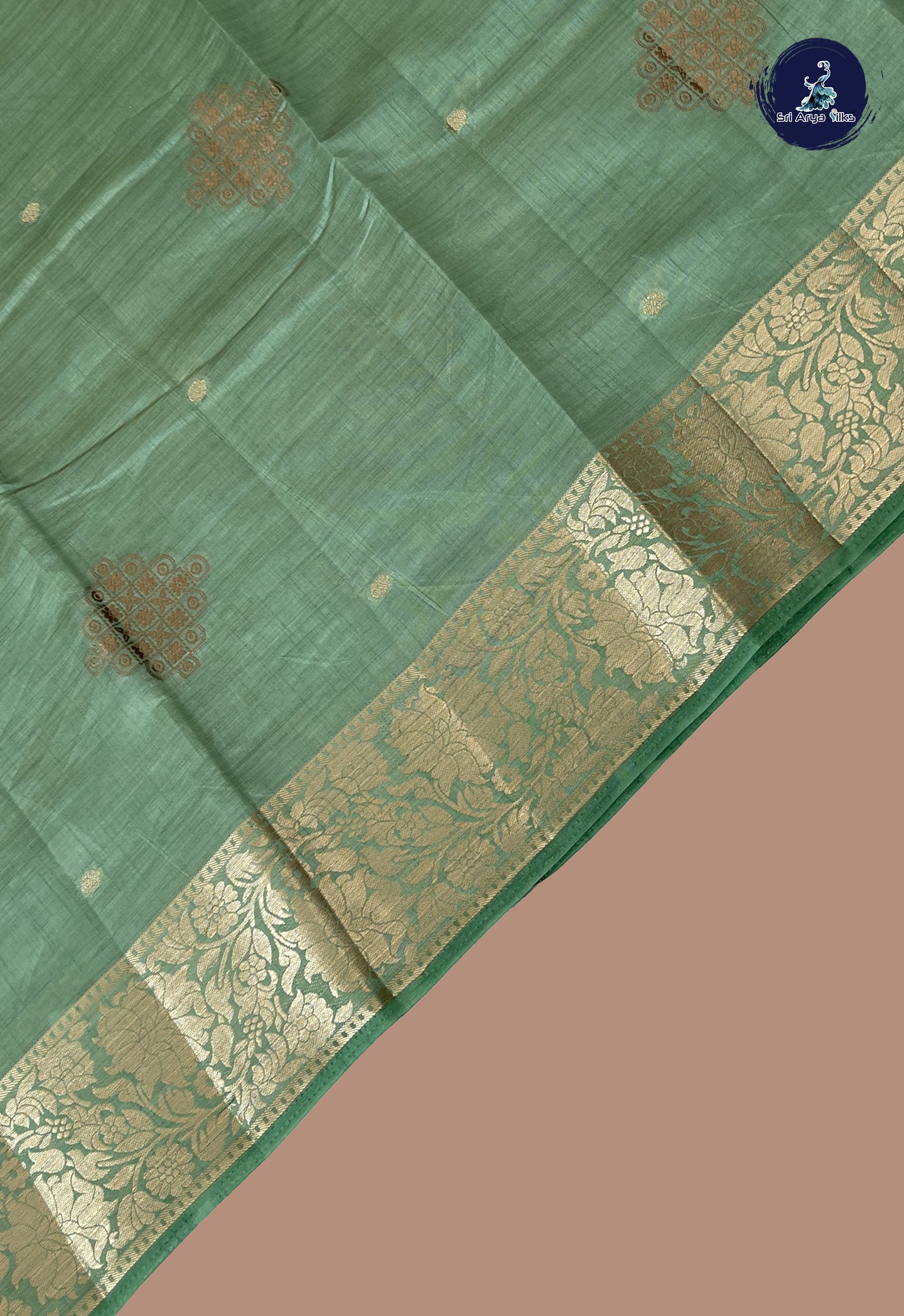 Pastel Green Semi Tussar Saree With Buttas Pattern