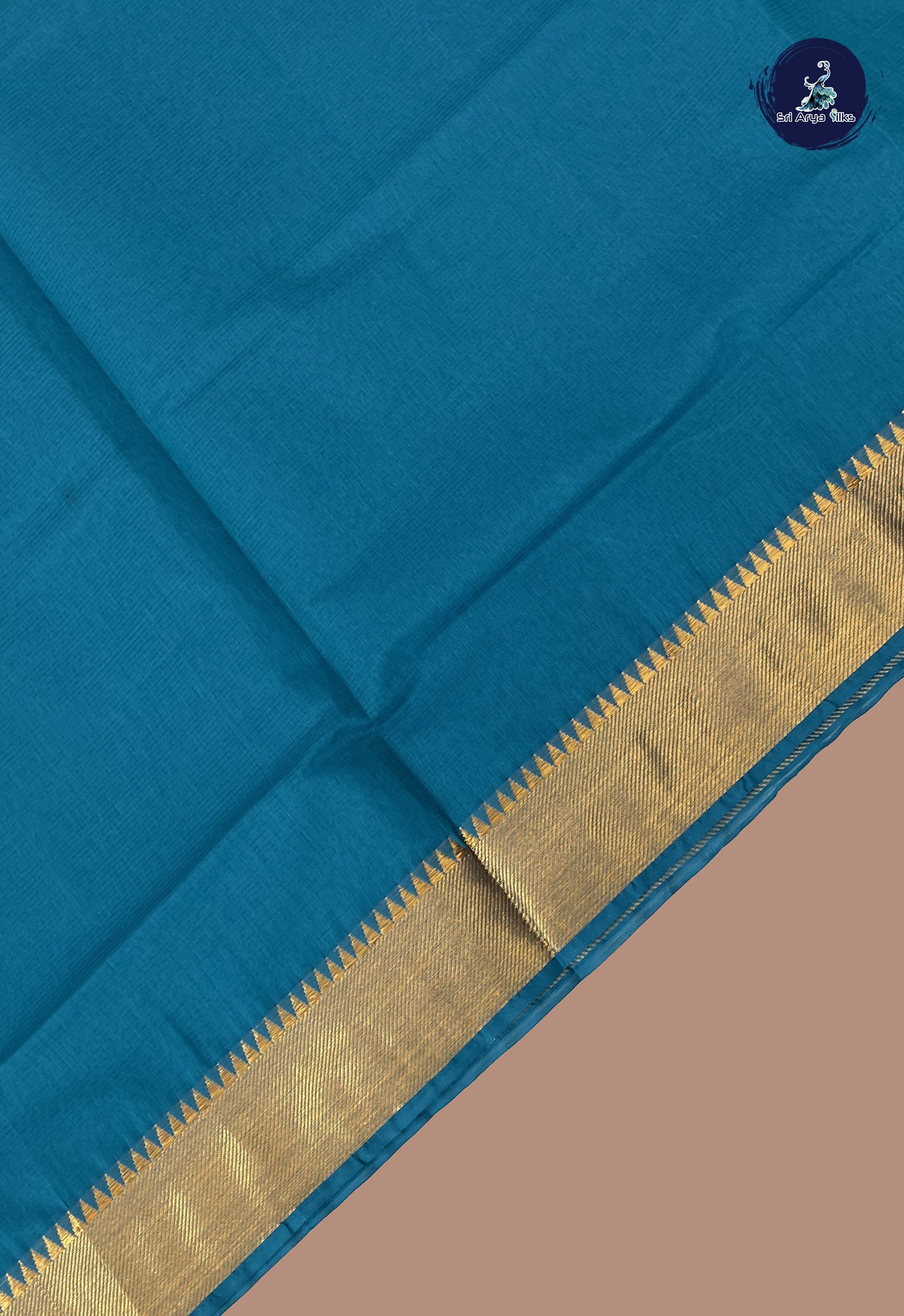 Blue Mangalgiri Cotton Saree With Doria Lines Pattern