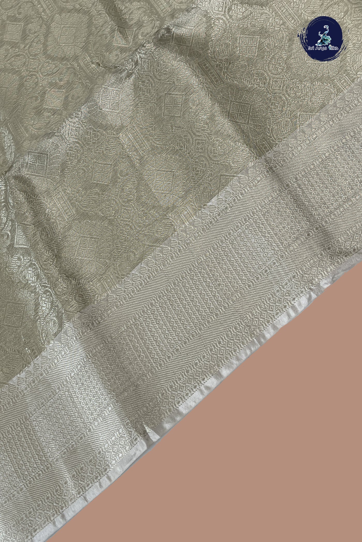 Fawn Tissue Banarasi Saree With Tissue Brocade Pattern