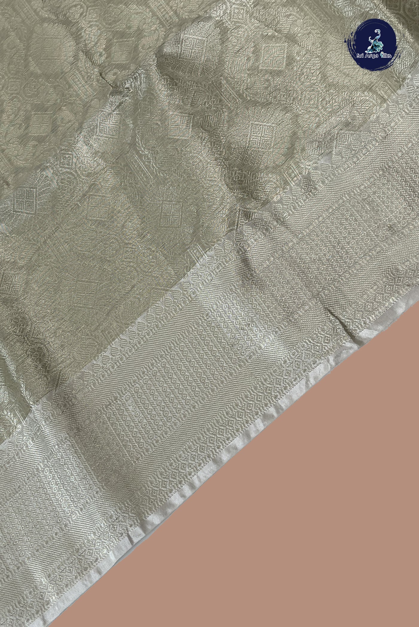 Fawn Tissue Banarasi Saree With Tissue Brocade Pattern