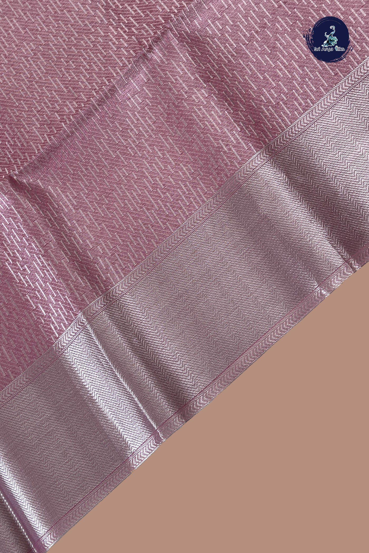 Light Pink Tissue Banarasi Saree With Tissue Brocade Pattern