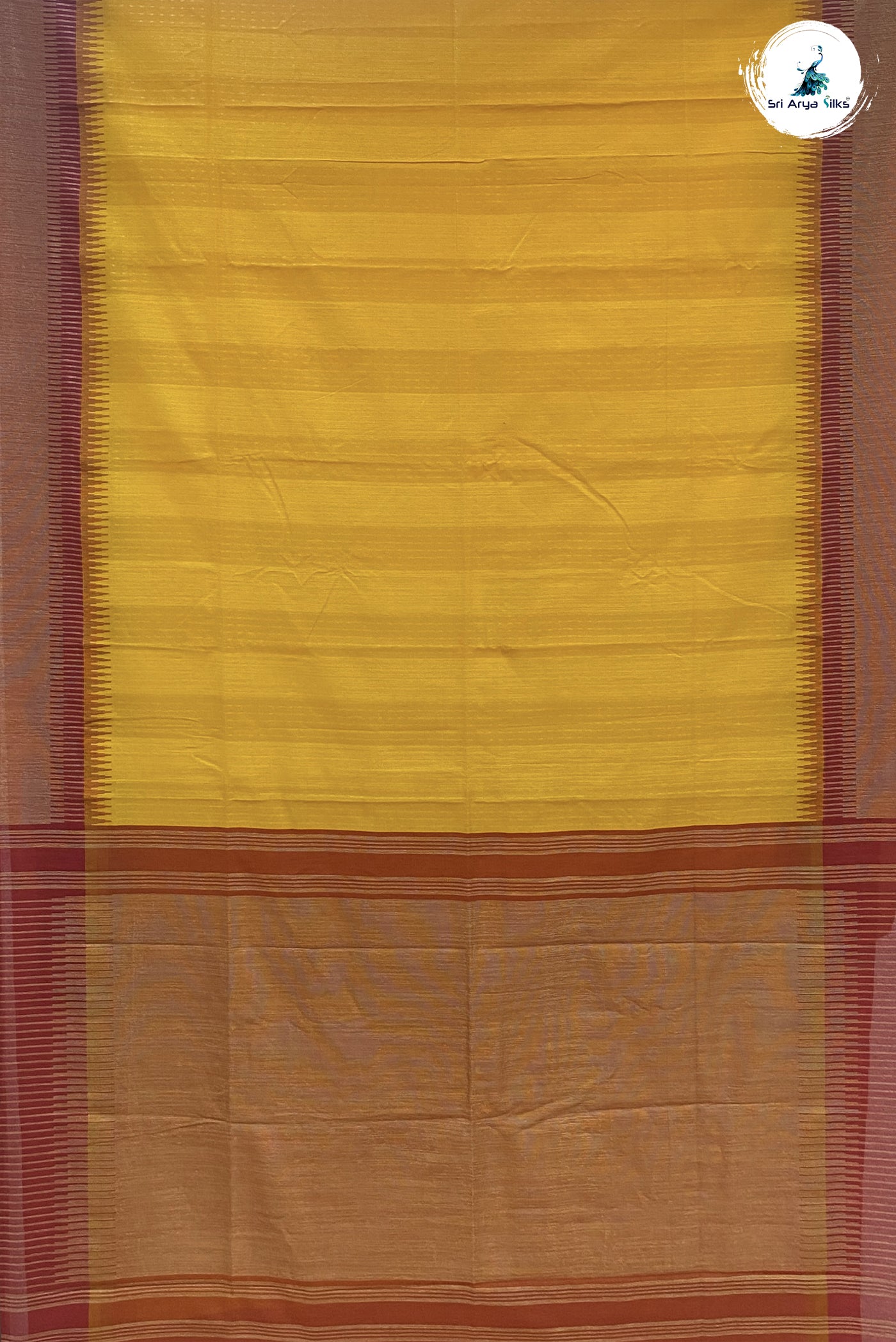 Yellow Semi Raw Silk Saree With Zari Woven Pattern