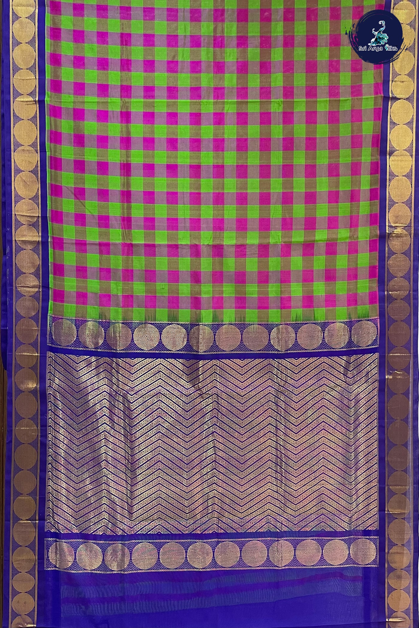 Multi Checked Saree With Checked Pattern