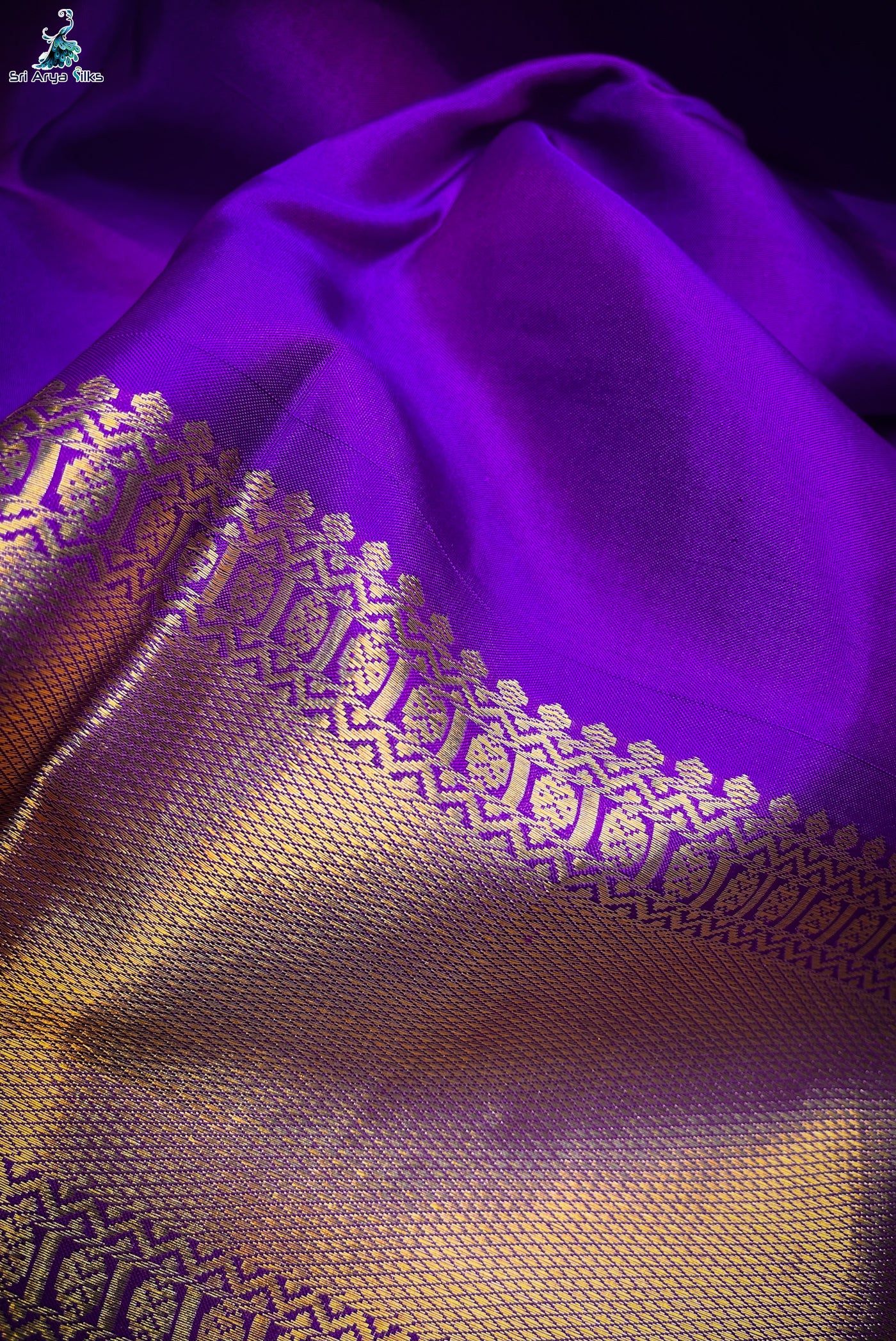 Peach & Violet Kanchivaram Traditional Silk Saree