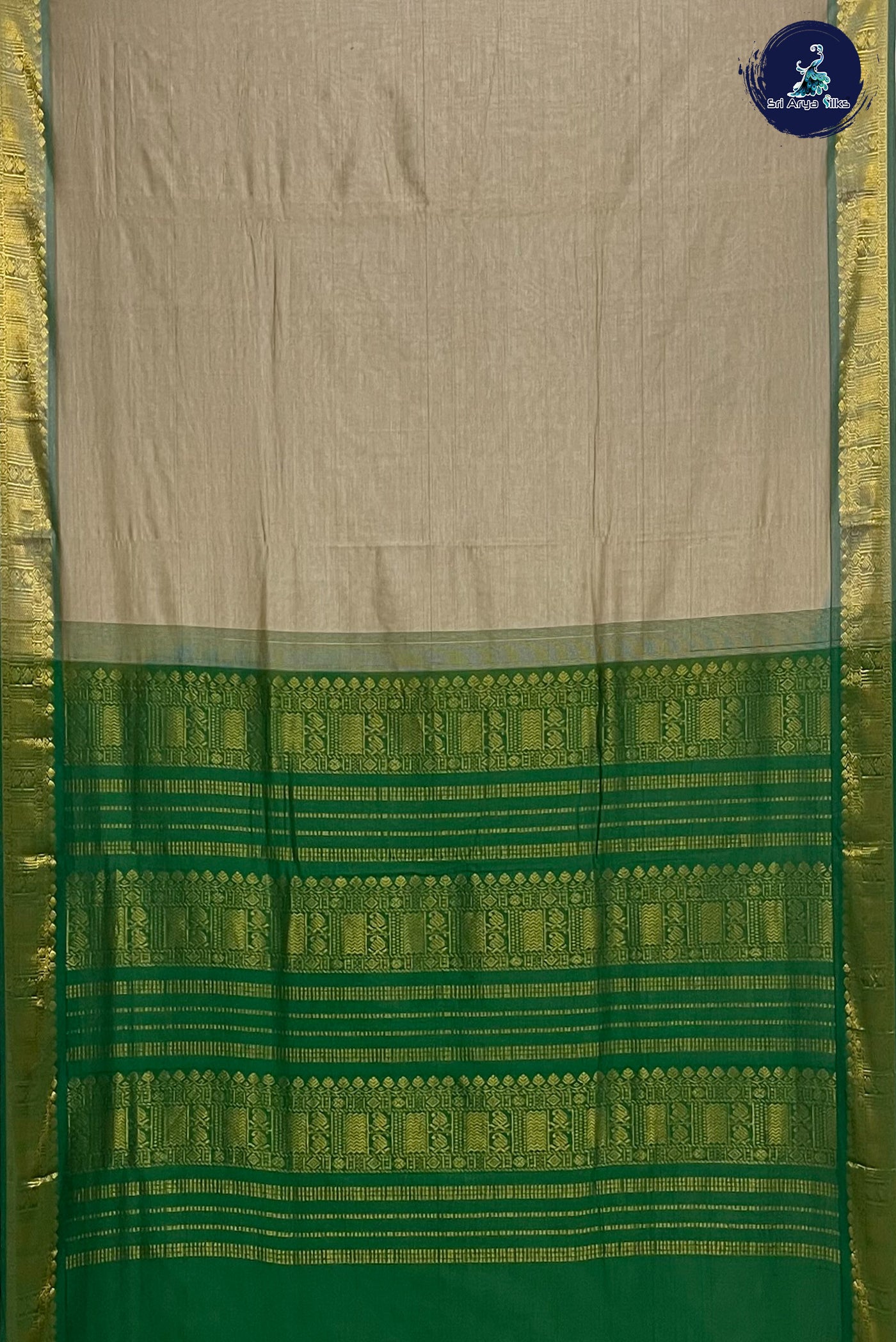 Off White Madisar Semi Silk Cotton Saree With Plain Pattern