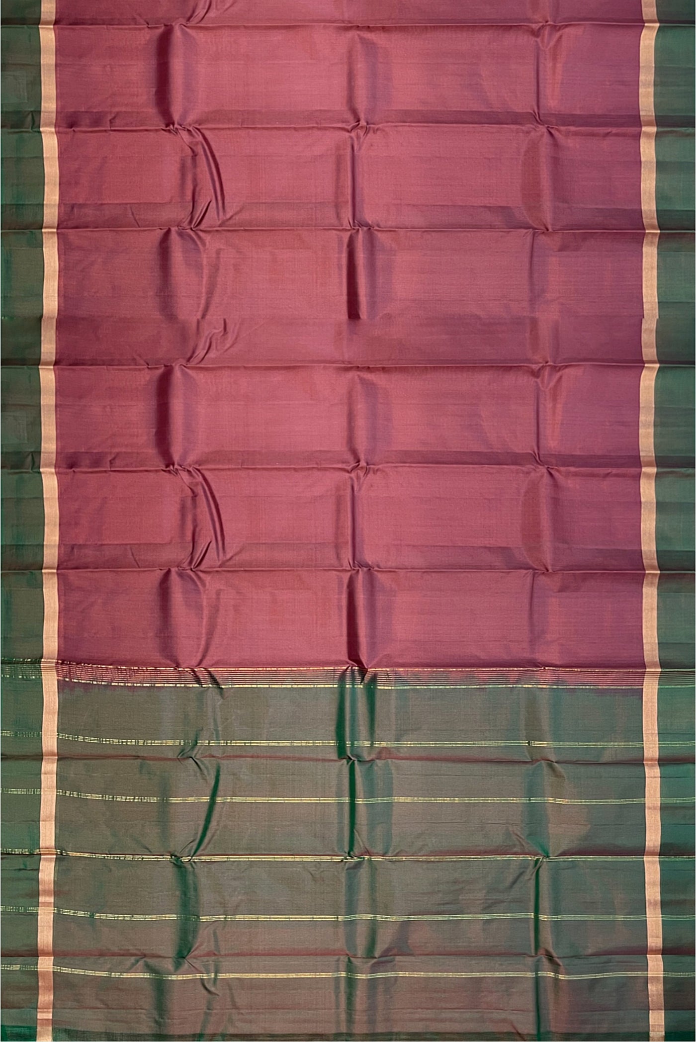 Brown Light Weight Silk Saree With Plain Pattern