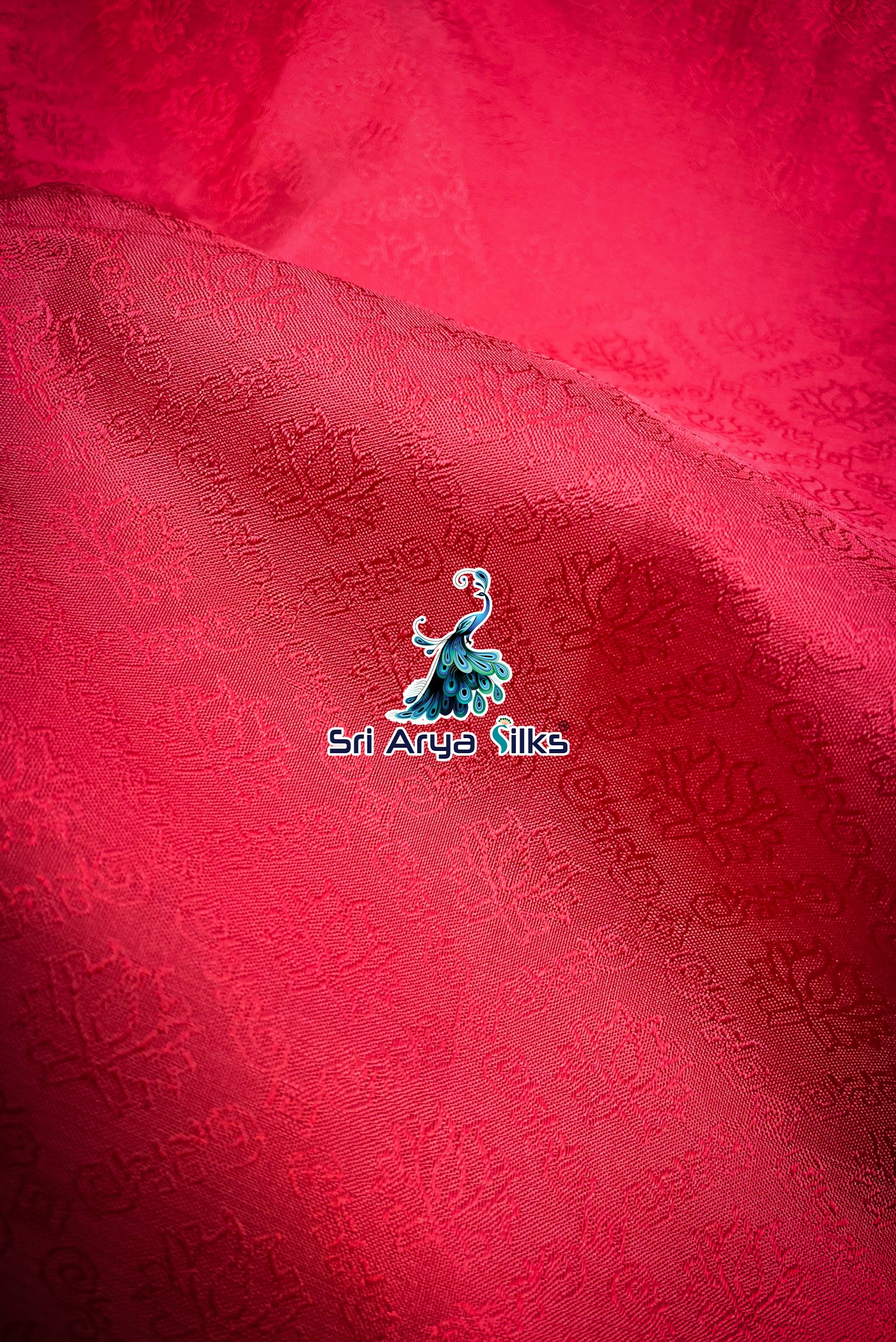 Chilli Red Embossed Silk Saree