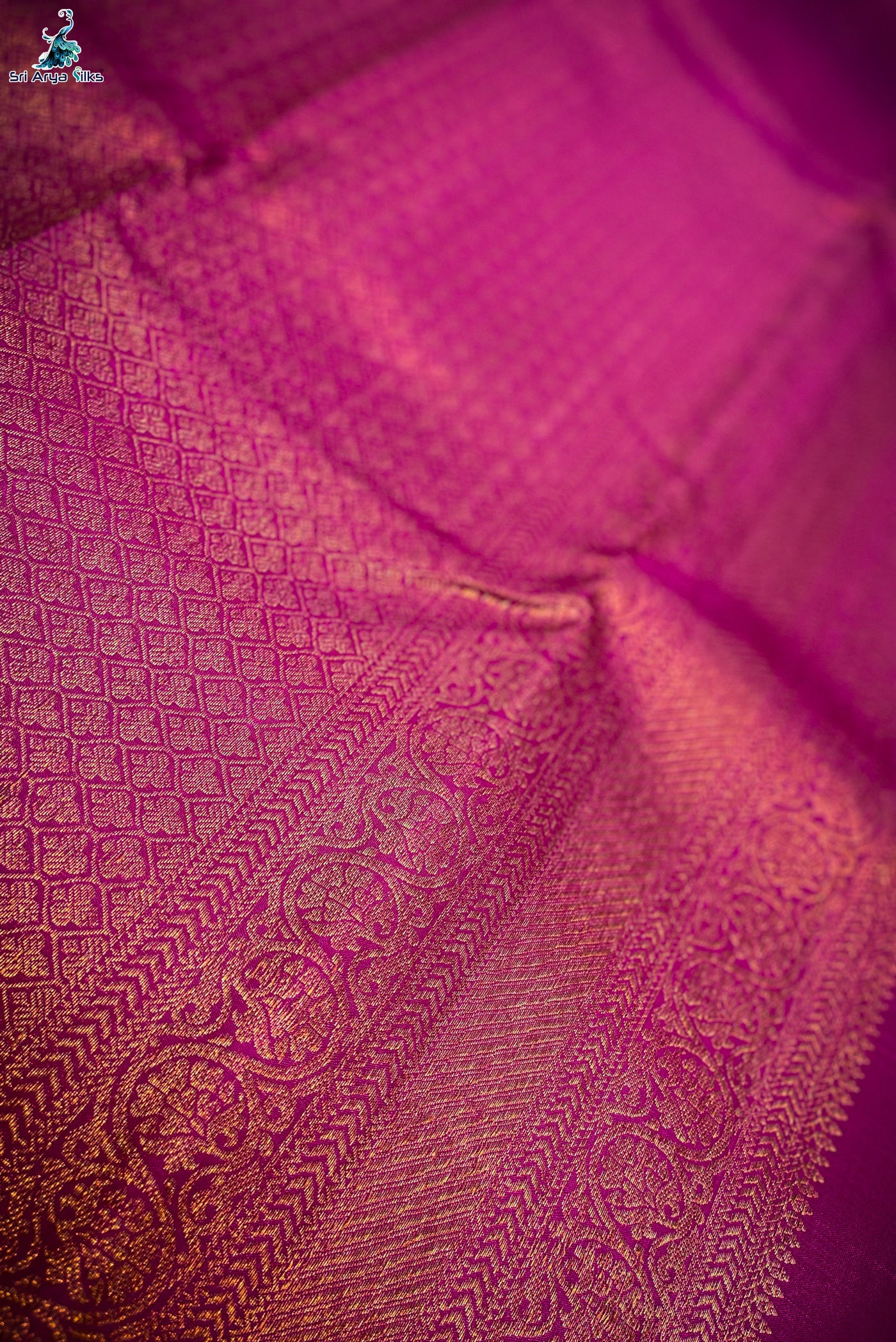 Orange Korvai Contrast Silk Saree With Pink Blouse & Buttas Pattern