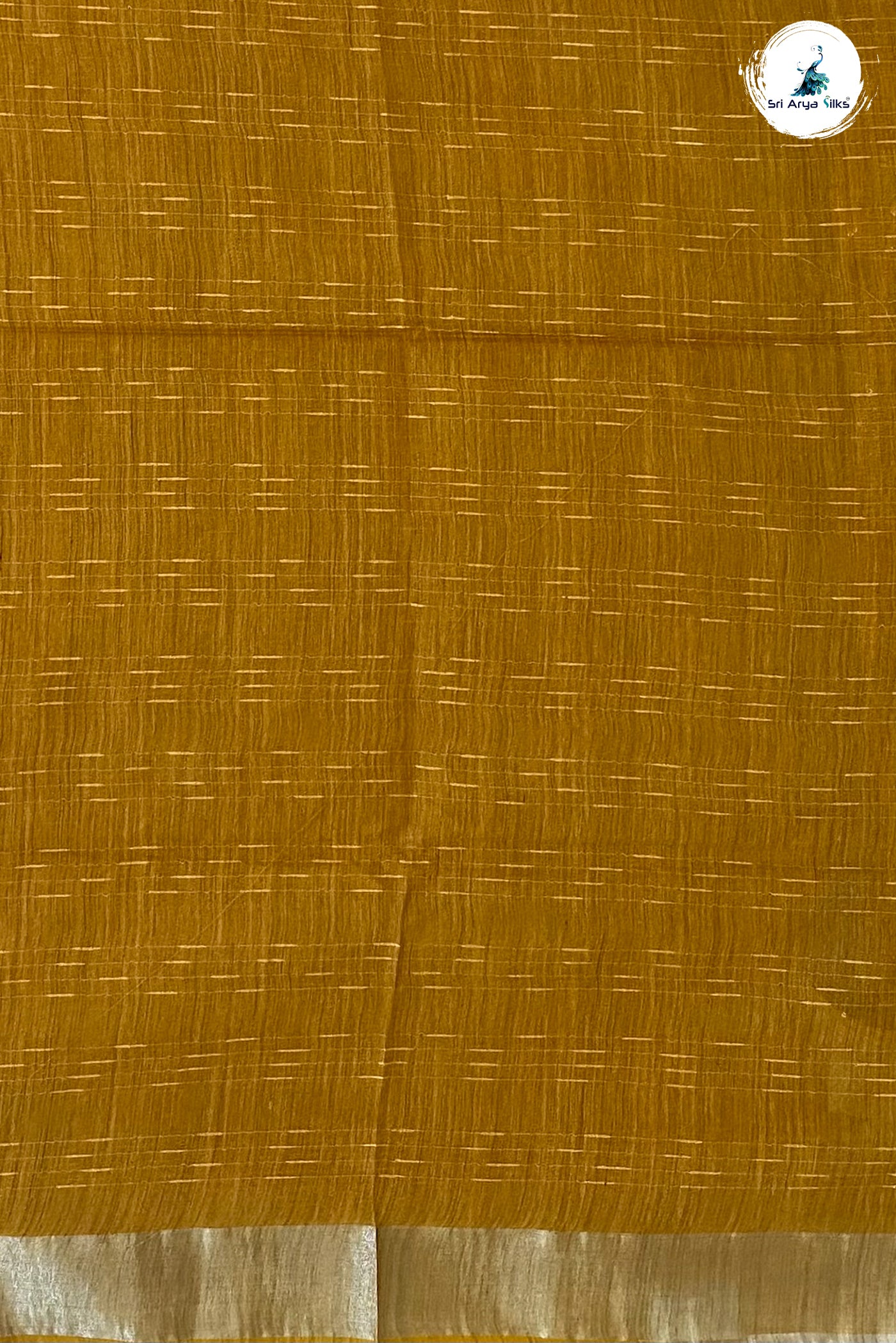 Mustard Yellow Linen Saree With Checked Pattern