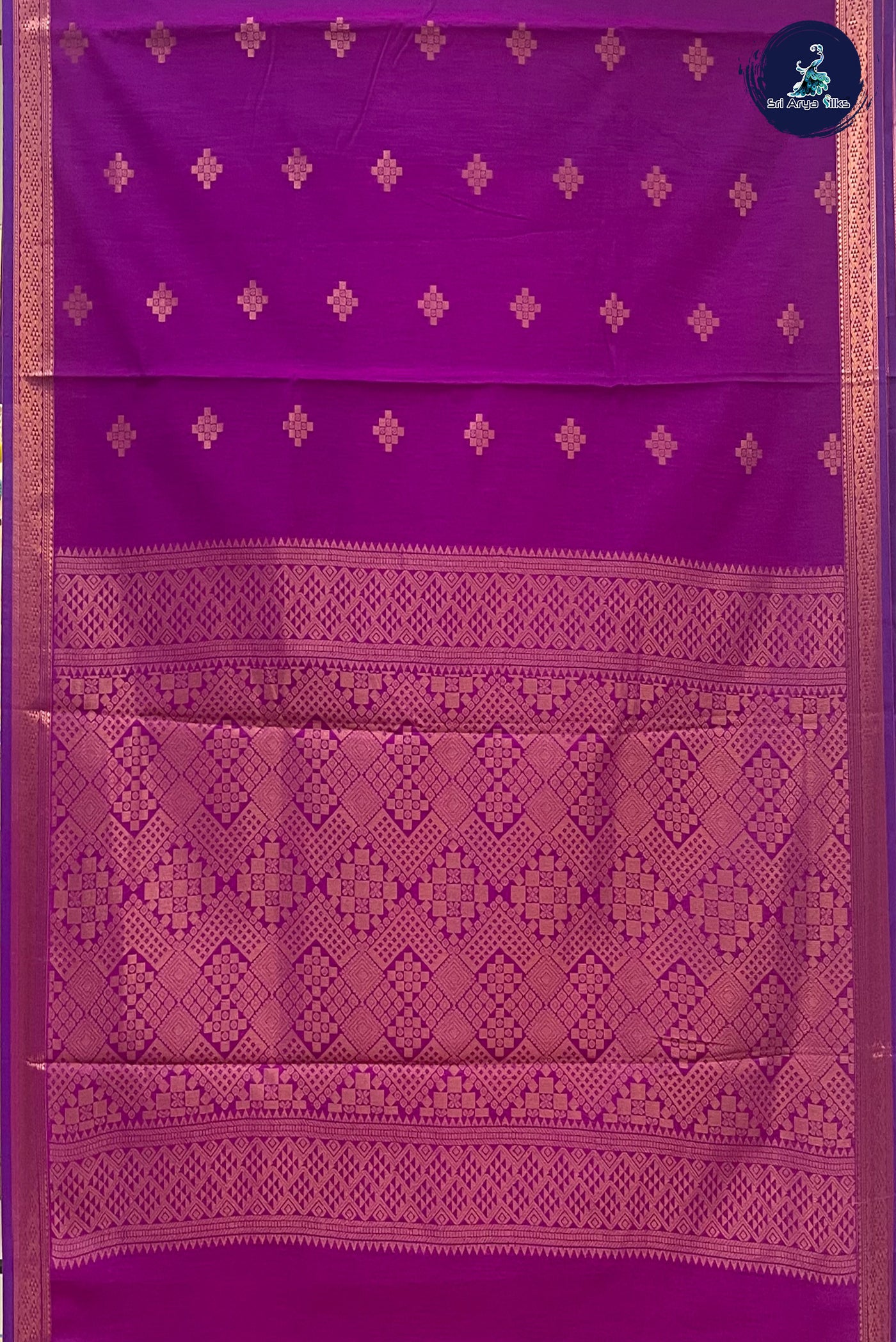 Vadamalli Madisar Semi Silk Cotton Saree With Copper Zari Buttas Pattern