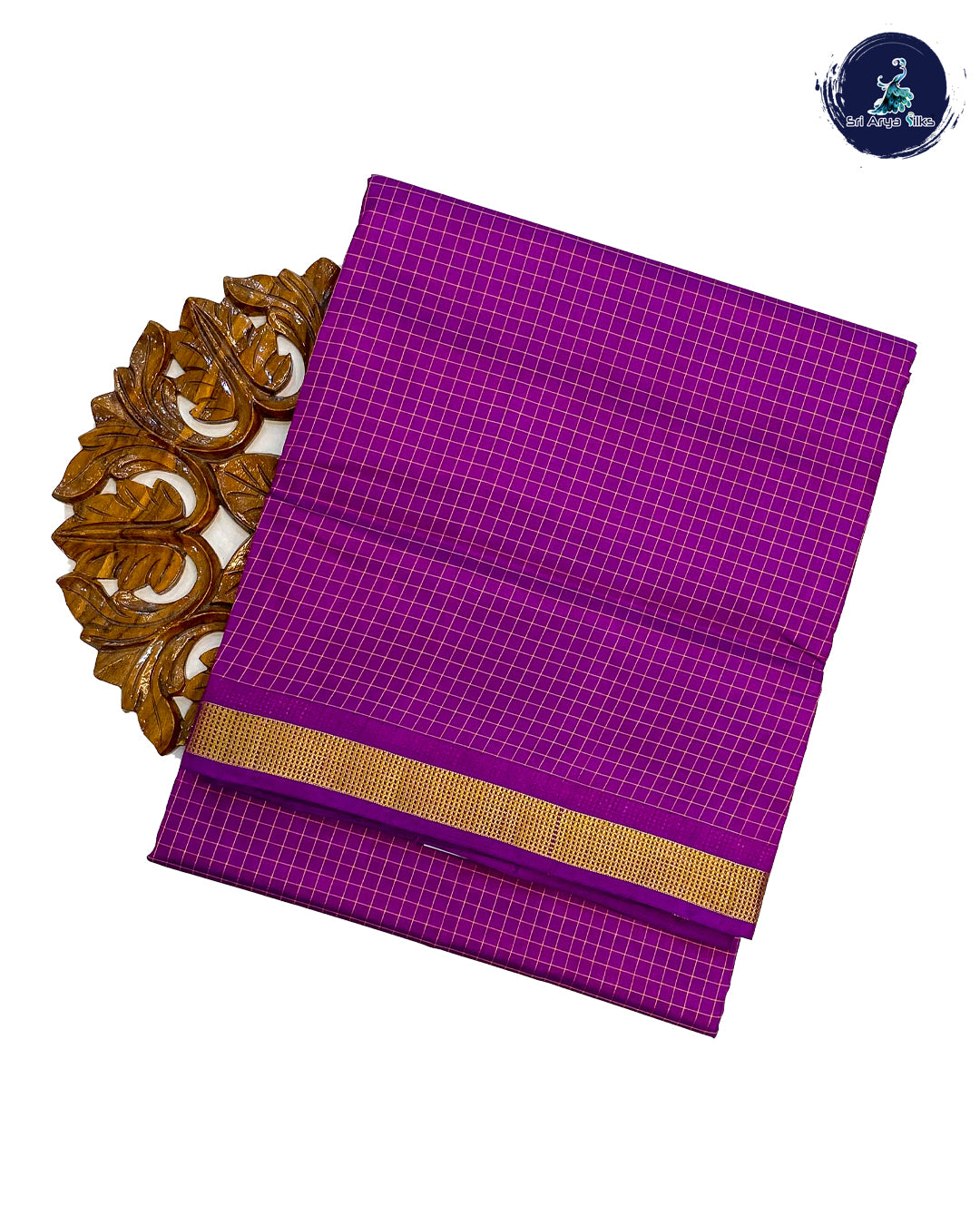 Purple Pure Kanjivaram 10yards Silk Madisar Saree
