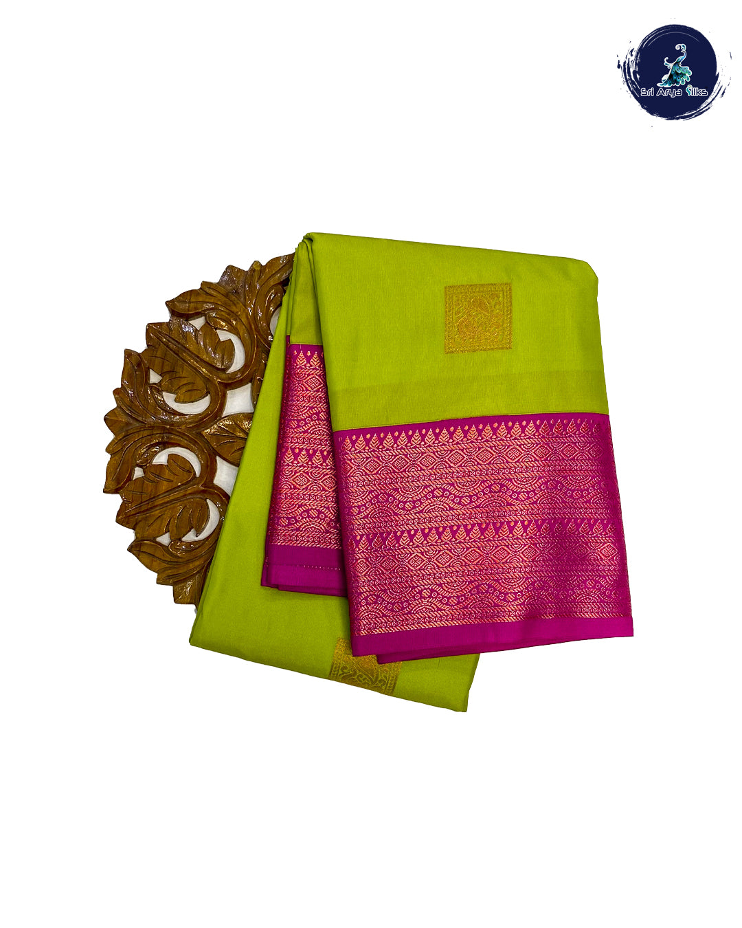 Semi Kanchipuram Silk Saree Green And Pink