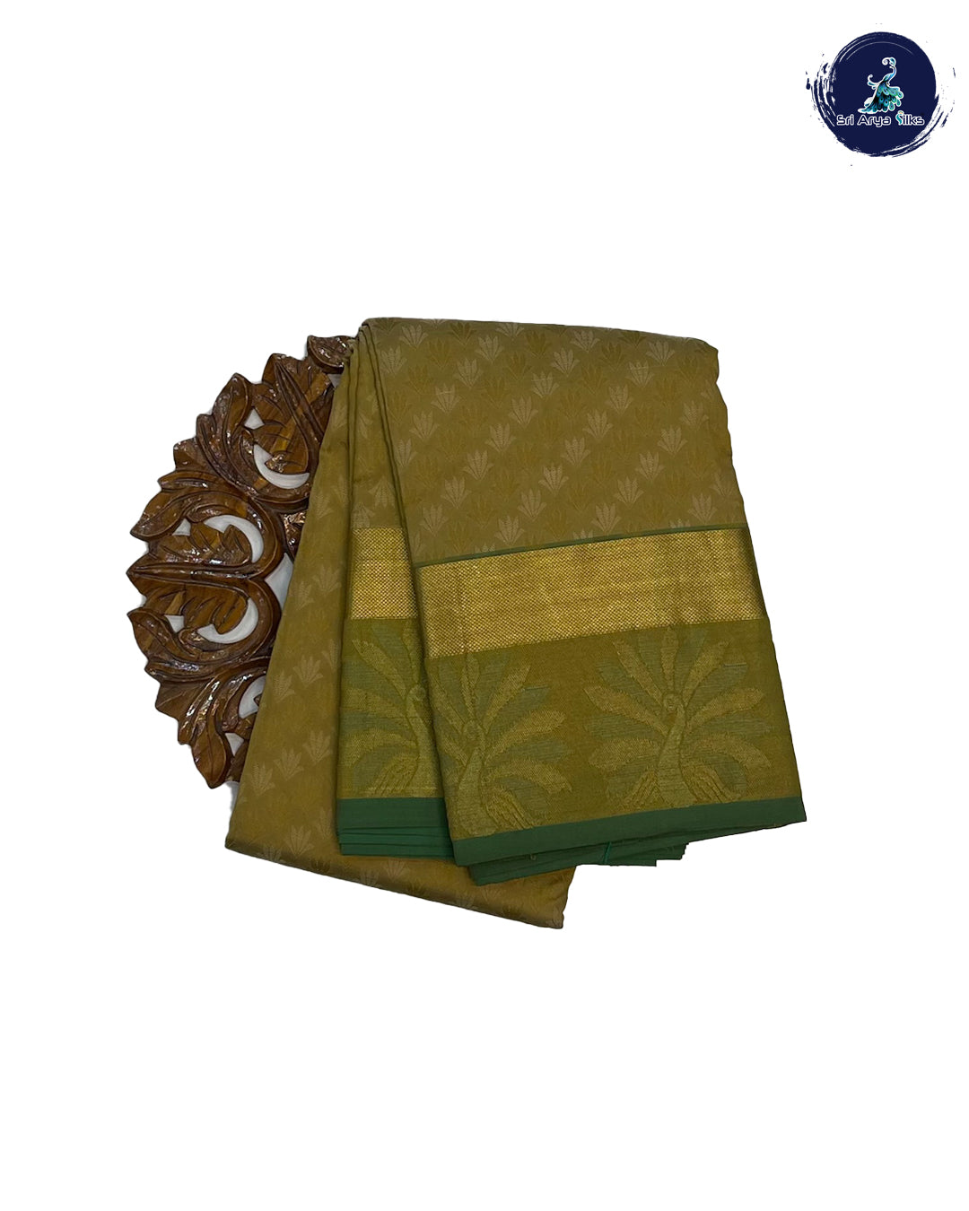 Light Green and Green Kanchipuram Half Pure Silk Saree
