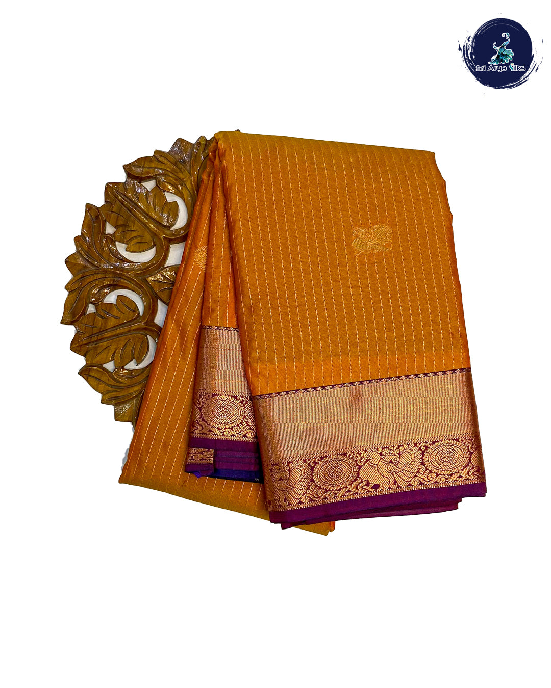 Semi Kanchipuram Silk Saree Yellow and Blue
