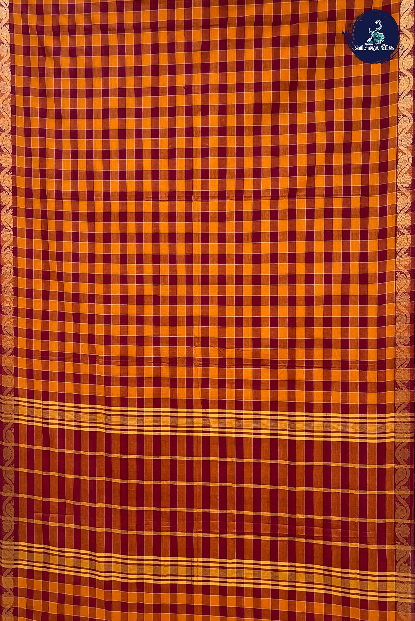 Multi Madisar Cotton Saree With Checked Pattern