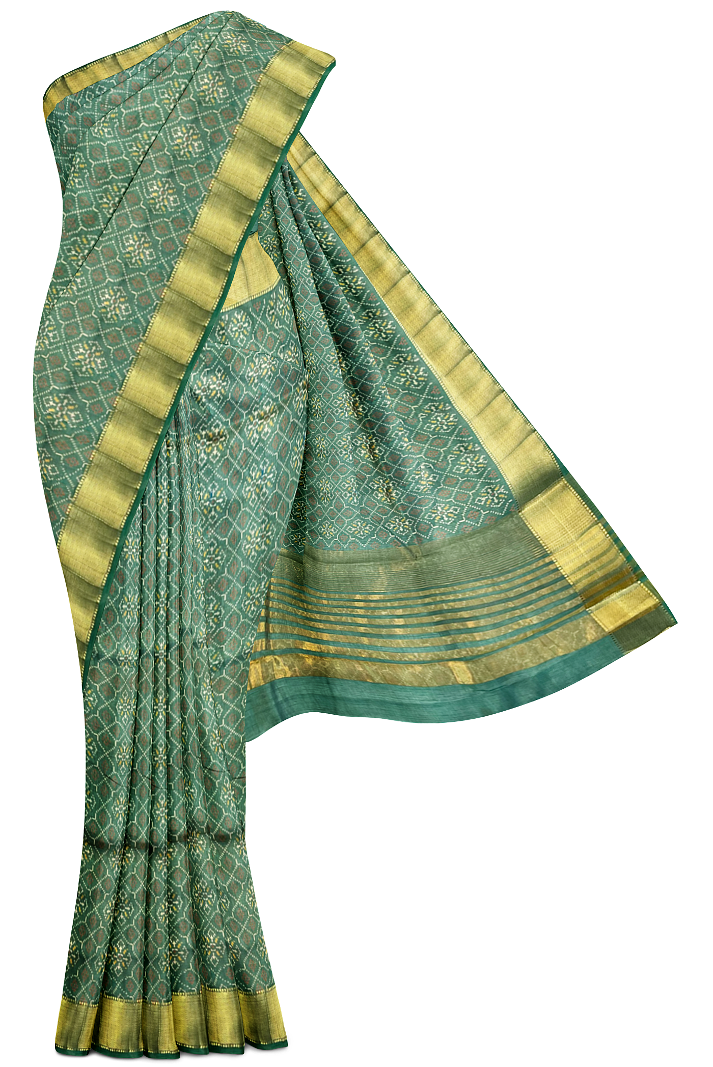 Pastel shade Office Wear Saree With Printed Pattern